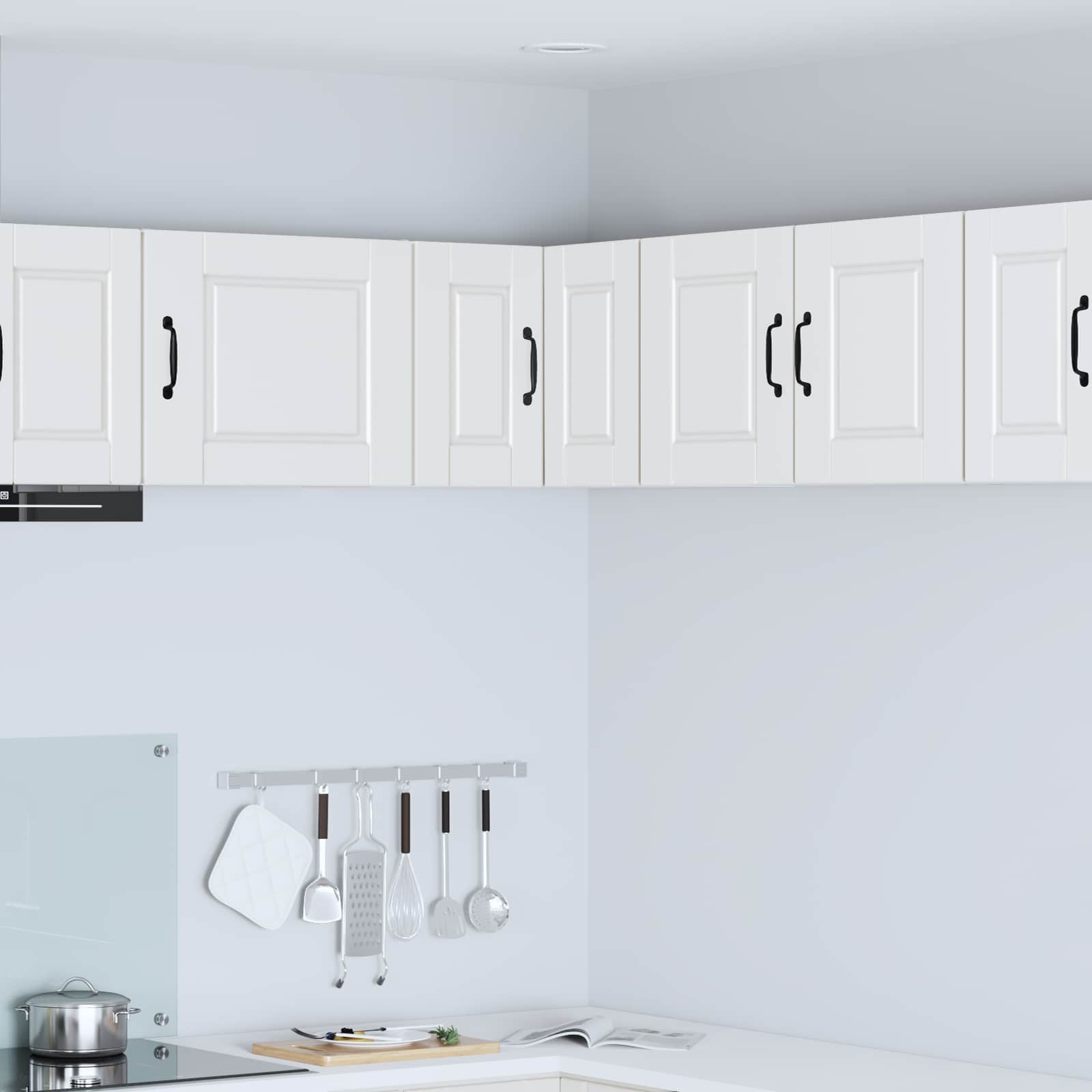 vidaXL Wand-Eckschrank PORTO Weiß 57 x 57 x 40 cm Holzwerkstoff