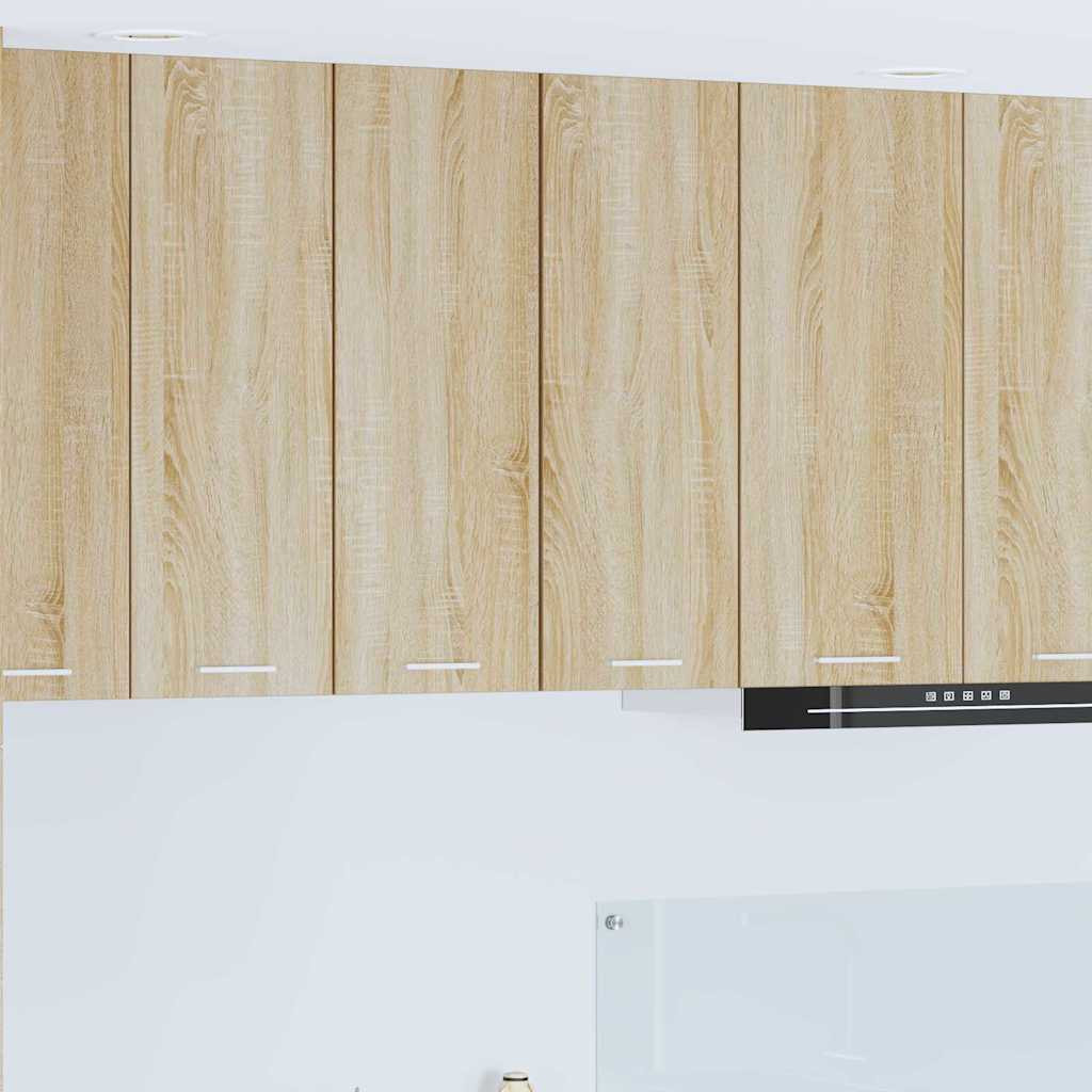 vidaXL Hängeschrank 2 pcs Sonoma-Eiche und Weiß 30 x 31 x 80 cm
