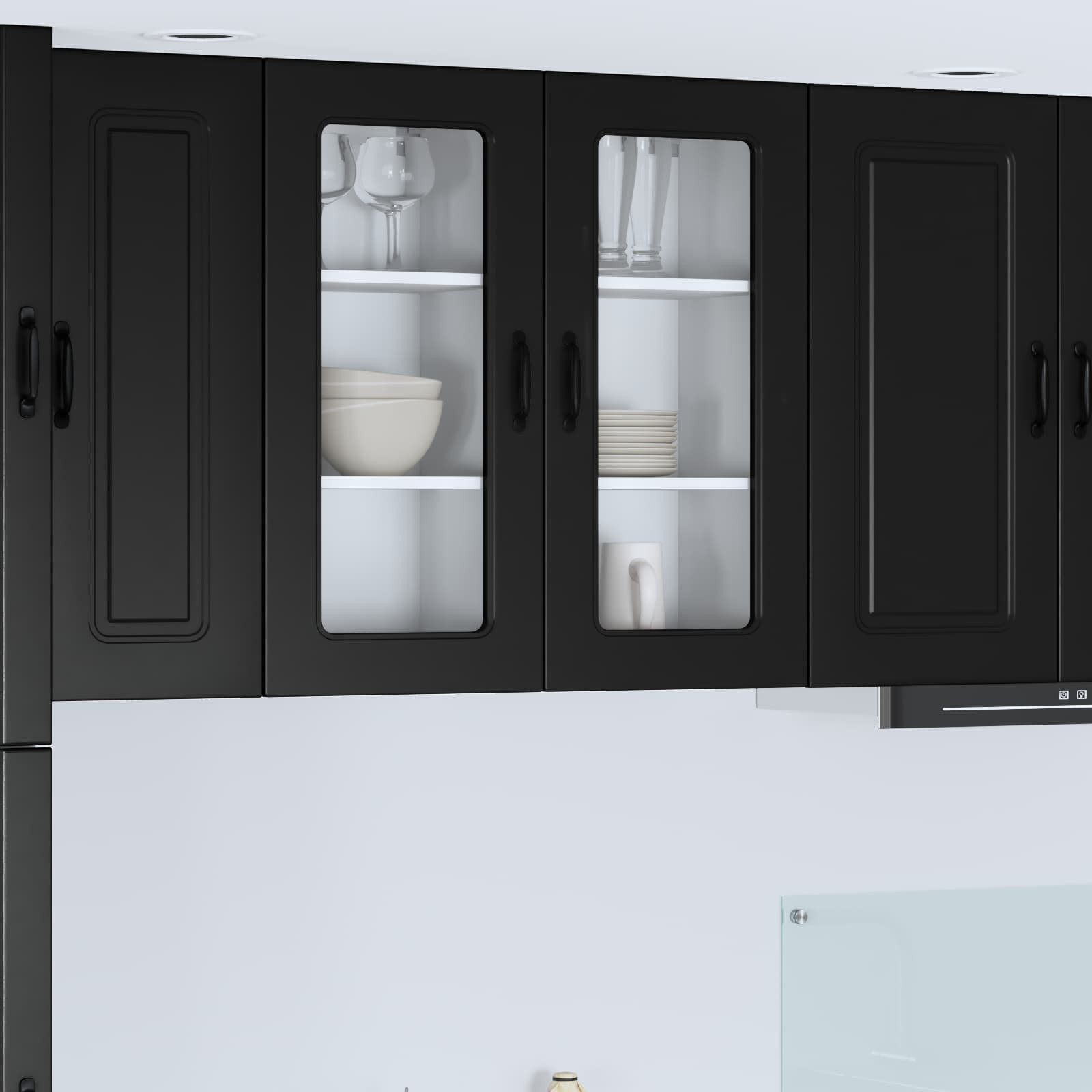 vidaXL Geschirrspülerfront Kalmar 2 pcs Schwarz 40 x 31 x 80 cm