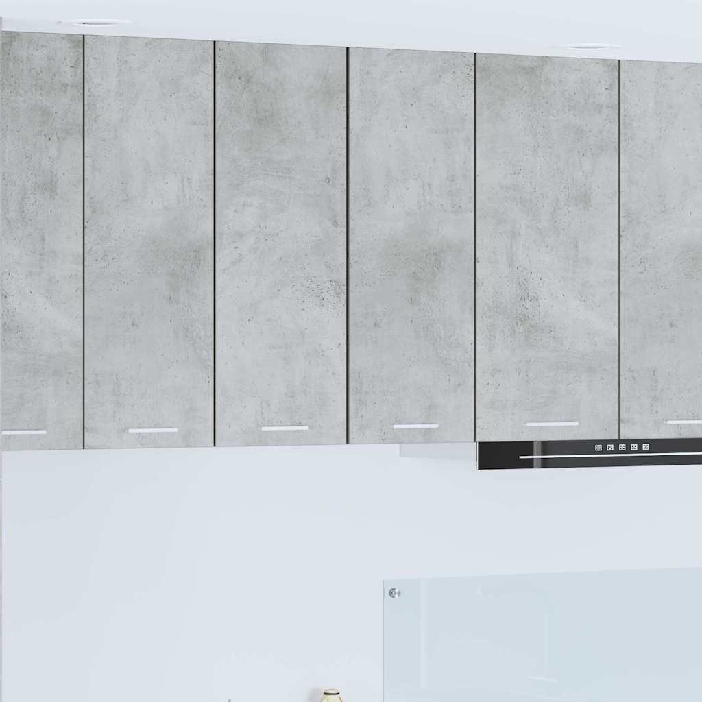vidaXL Hängeschrank mit Tür 2 pcs Betongrau und Weiß 30 x 31 x 80 cm