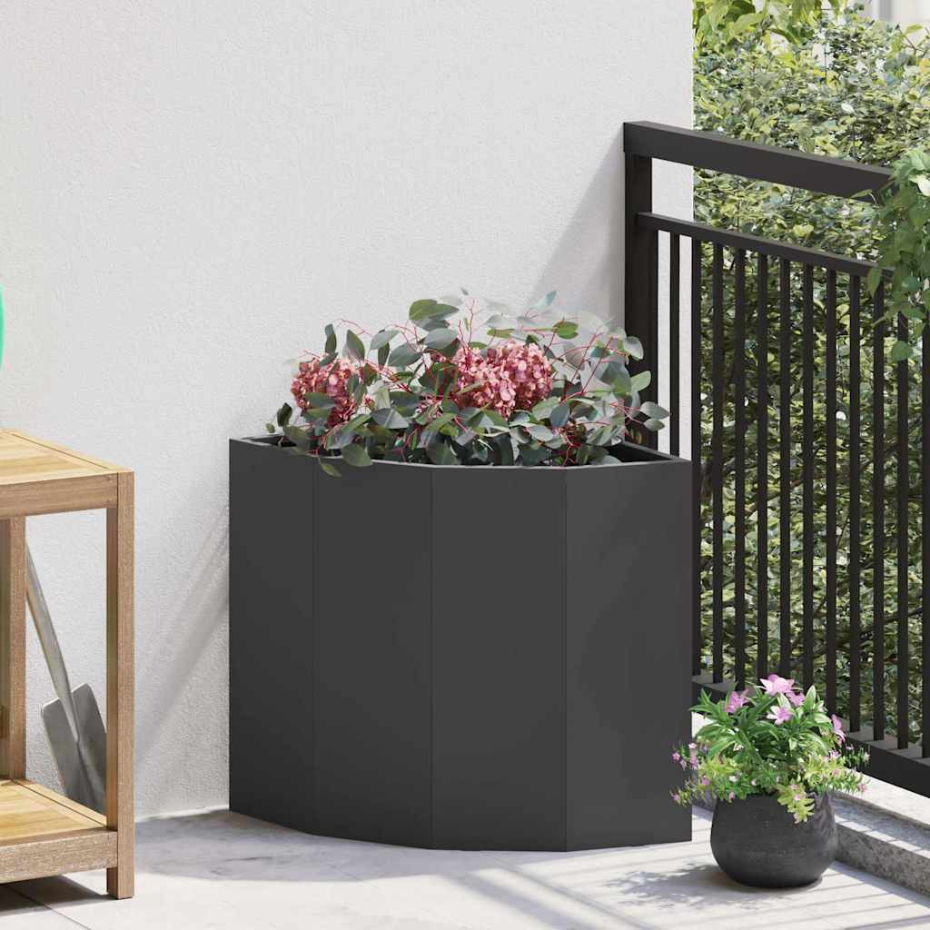 vidaXL Eckpflanzer Schwarz 45 x 45 x 50 cm Stahl