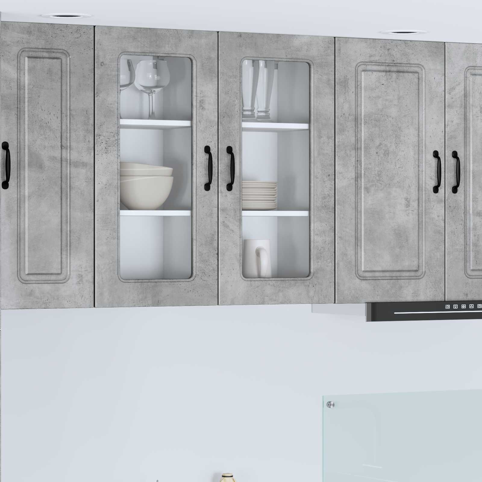 vidaXL Geschirrspülerfront Kalmar 2 pcs Beton Grau 40 x 31 x 80 cm
