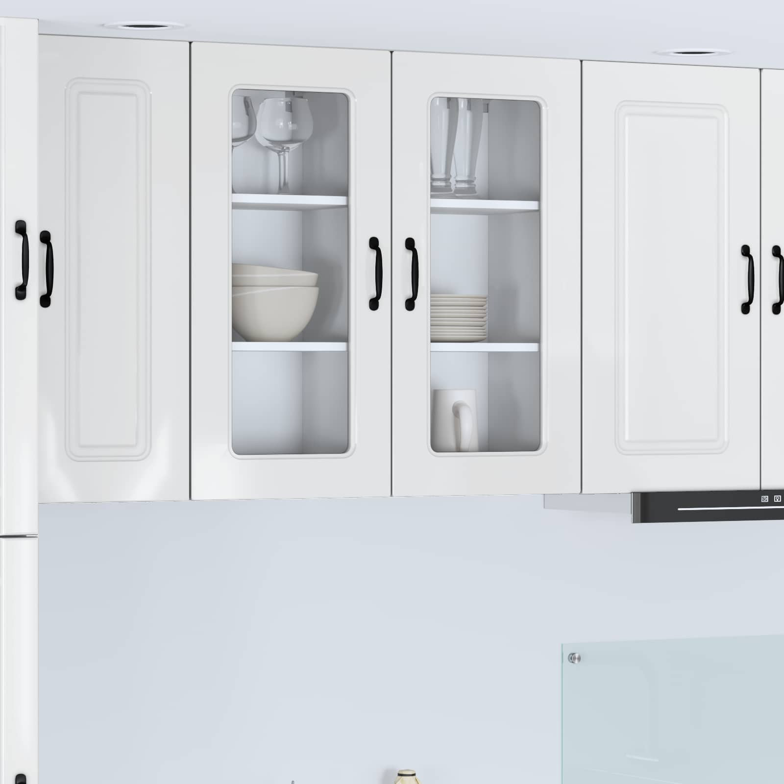 vidaXL Geschirrspülerfront Kalmar 2 pcs Hochglanz Weiß 40 x 31 x 80 cm