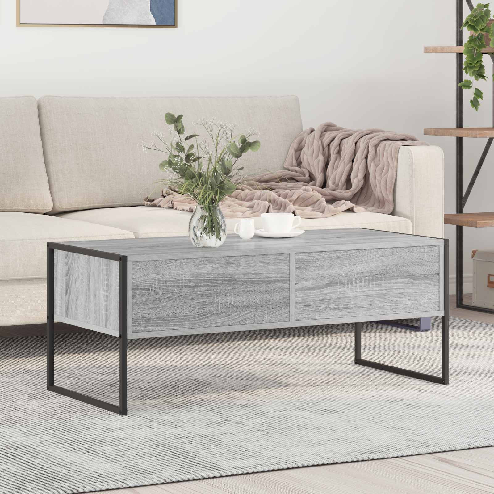 vidaXL Couchtisch Graues Sonoma 100 x 46 x 40 cm Holzwerkstoff