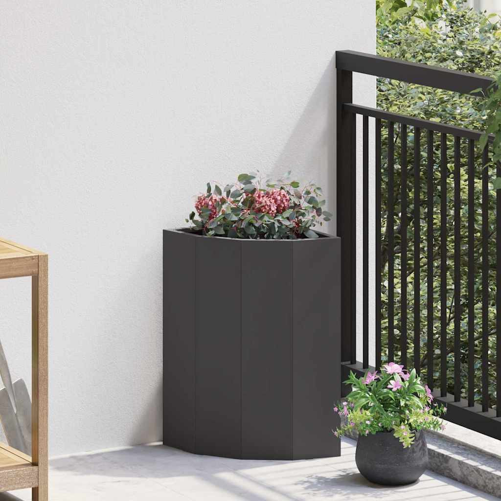 vidaXL Eckpflanzer Schwarz 30 x 30 x 50 cm Stahl