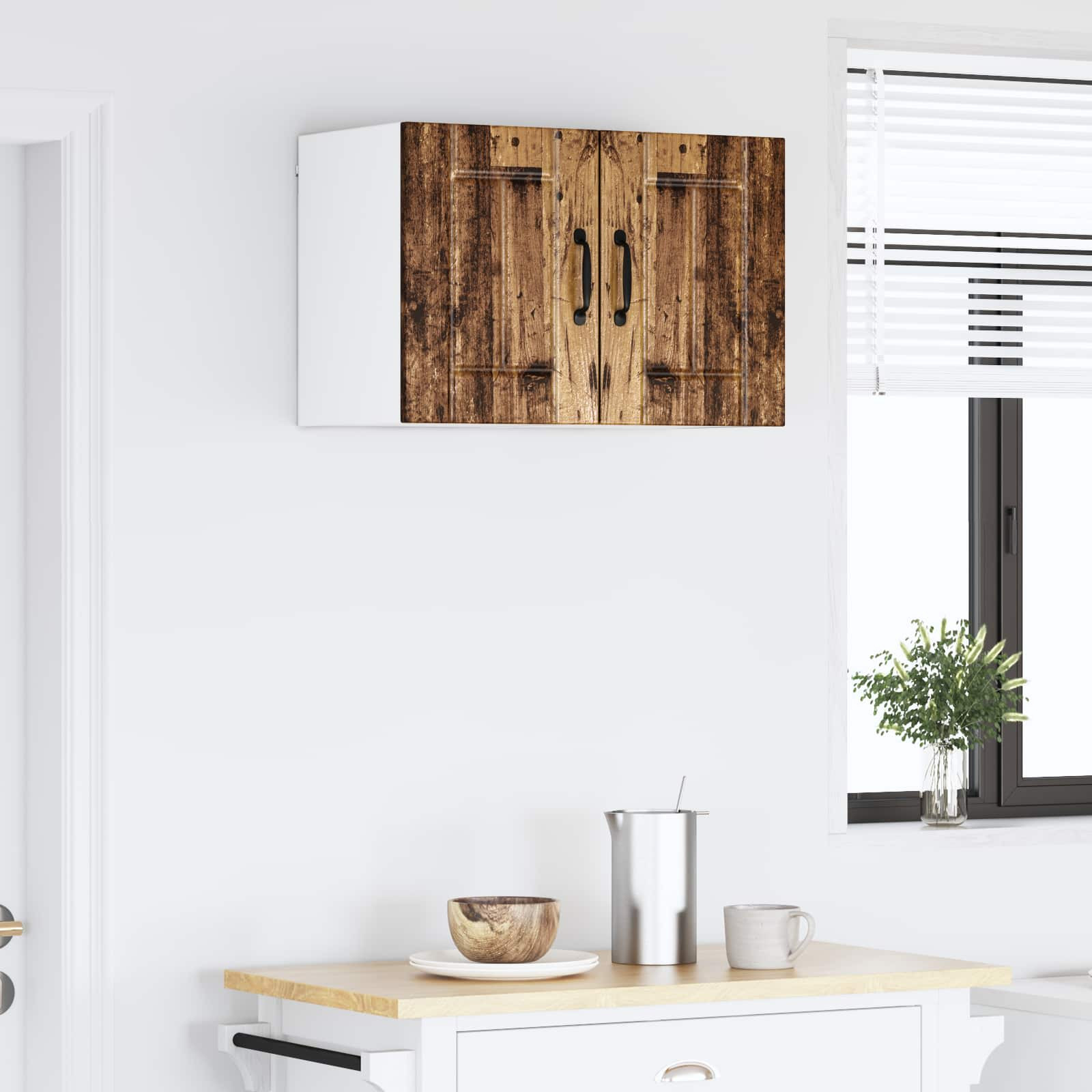 vidaXL Wandschrank LUCCA 2 pcs Altholz 30 x 31 x 40 cm Holzwerkstoff