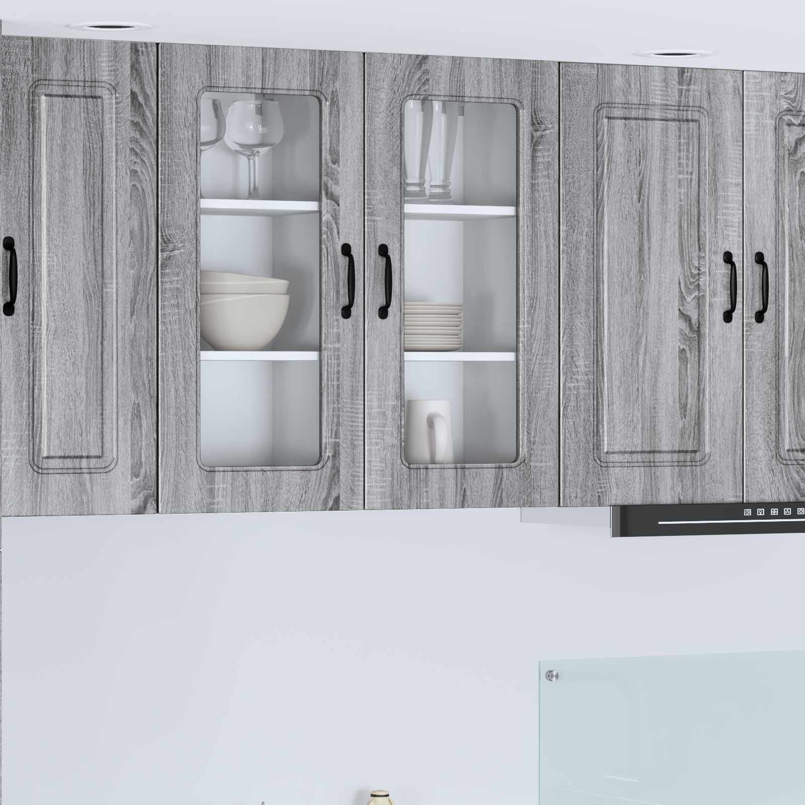 vidaXL Geschirrspülerfront Kalmar 2 pcs Graues Sonoma 40 x 31 x 80 cm