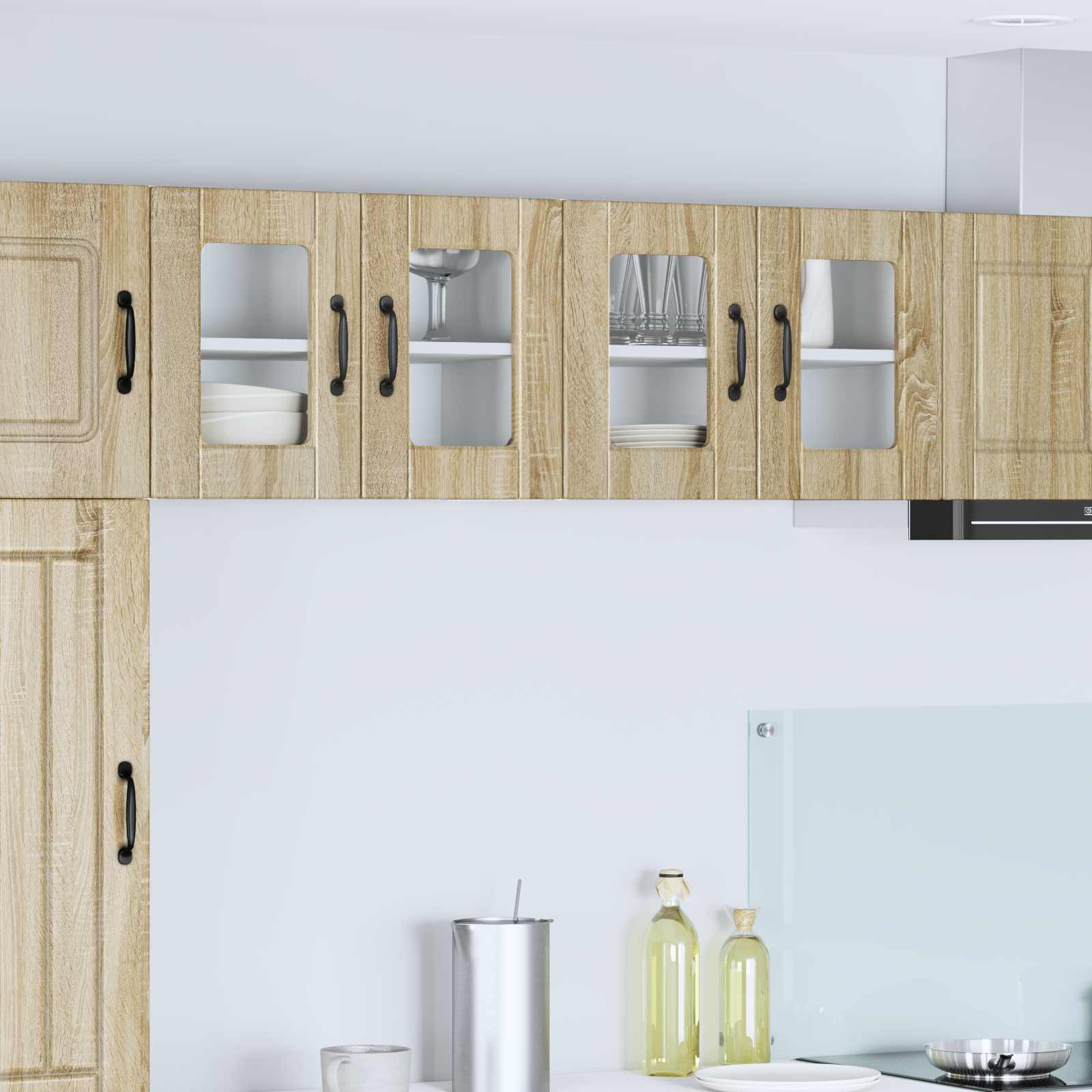 vidaXL Wandglas-Schrank PORTO 2 pcs Sonoma-Eiche 60 x 31 x 40 cm