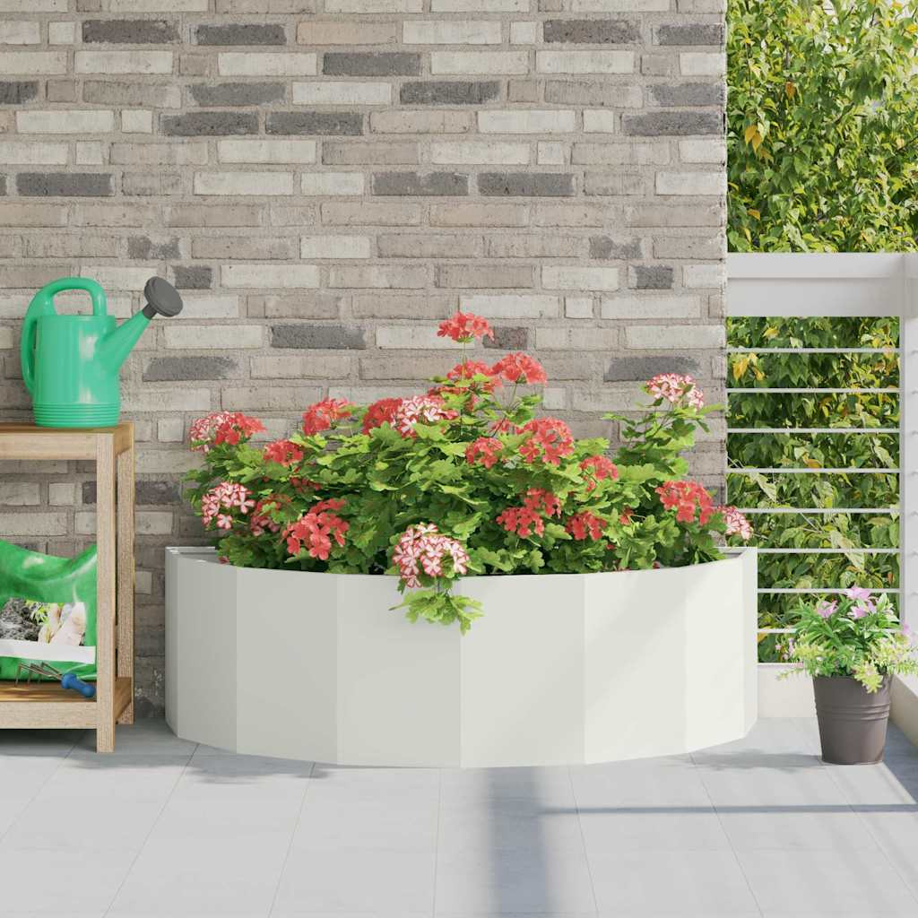 vidaXL Pflanzkübel Weiß 120 x 60 x 35 cm Stahl
