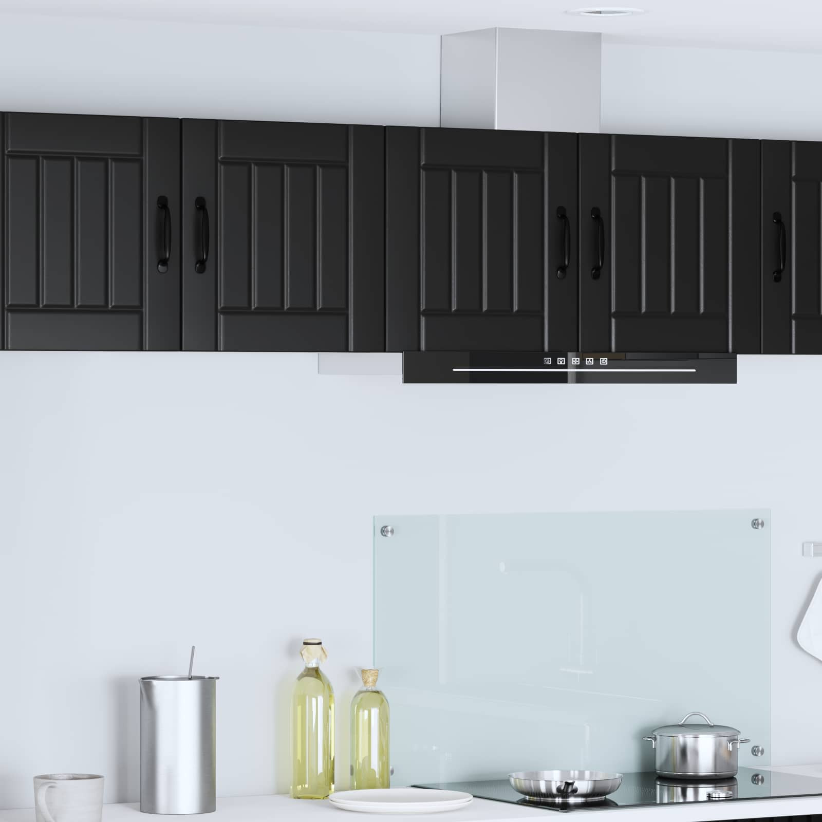 vidaXL Wandschrank LUCCA 2 pcs Schwarz 40 x 31 x 40 cm Holzwerkstoff