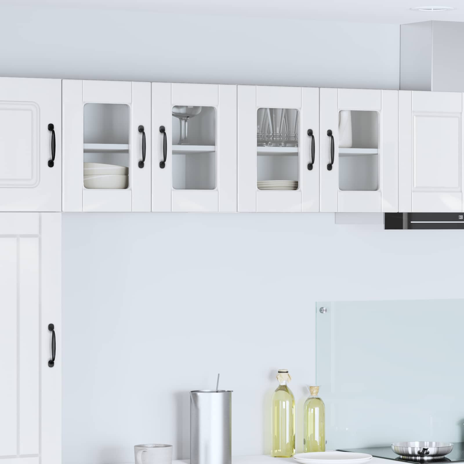 vidaXL Wandglas-Schrank PORTO Hochglanz Weiß 60 x 31 x 40 cm