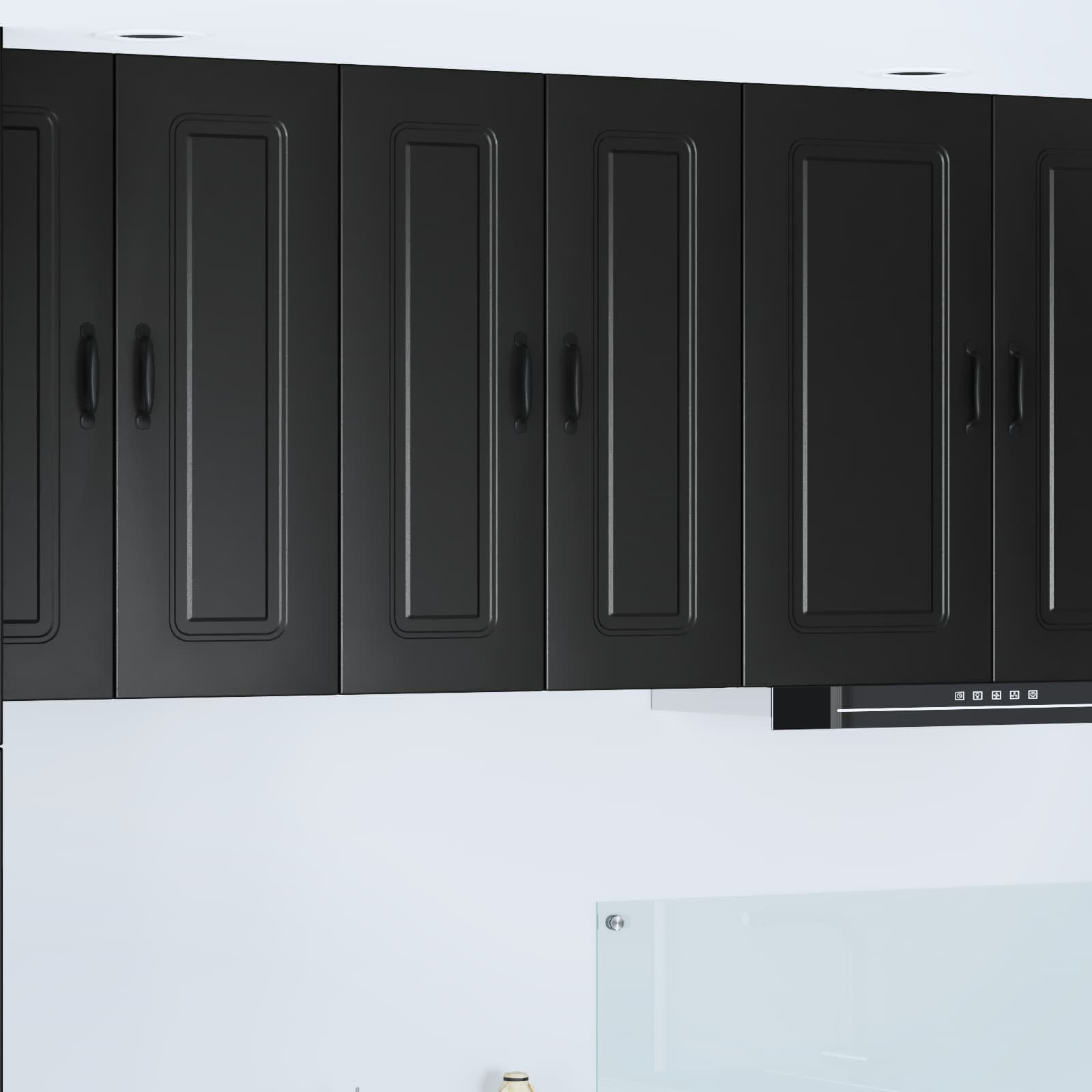 vidaXL Geschirrspülerfront Kalmar 2 pcs Schwarz 30 x 31 x 80 cm
