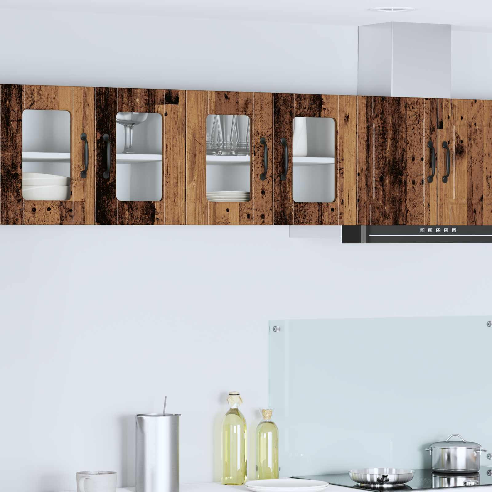vidaXL Wandglas-Schrank PORTO 2 pcs Altholz 60 x 31 x 40 cm