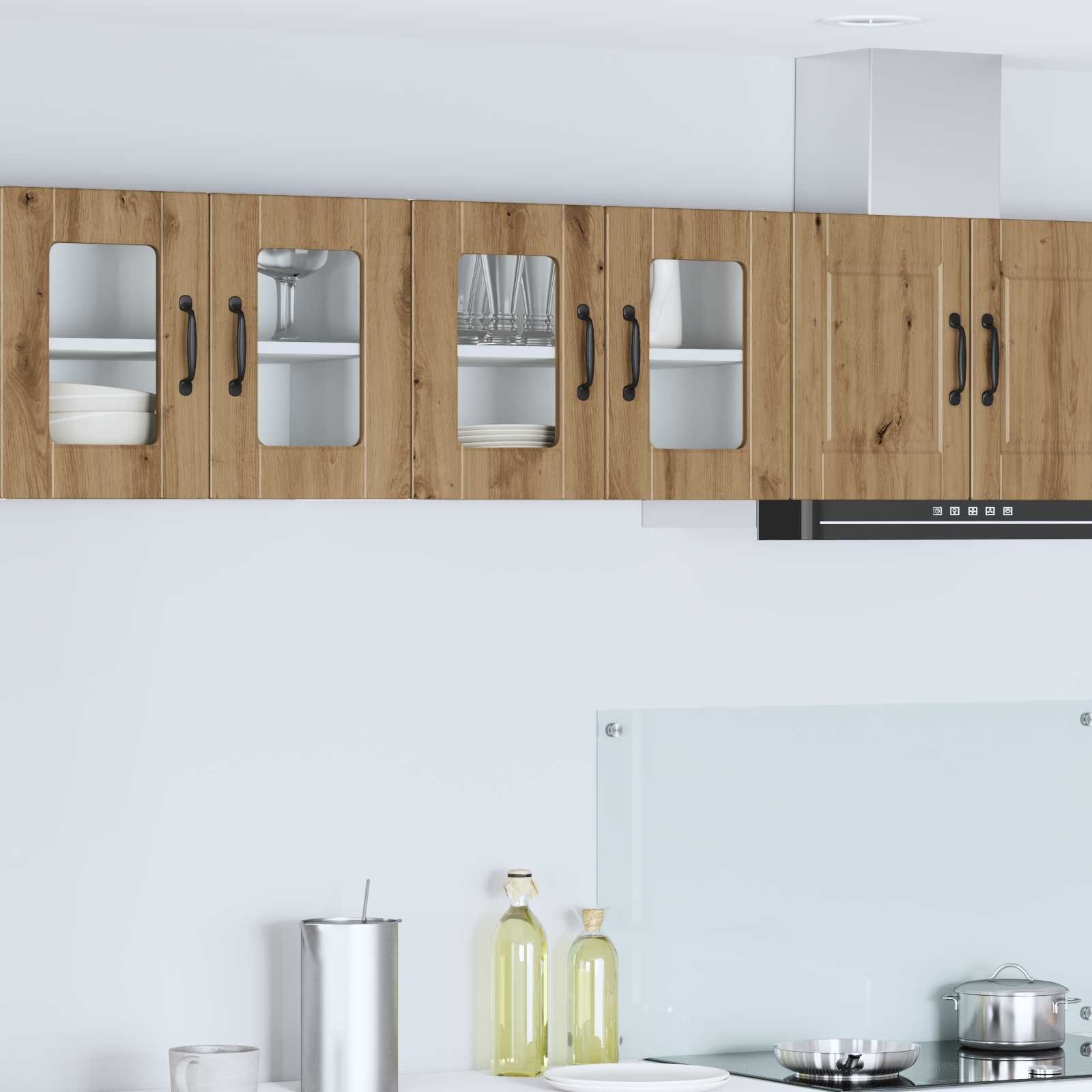 vidaXL Wandglas-Schrank PORTO Artisan-Eiche 60 x 31 x 40 cm