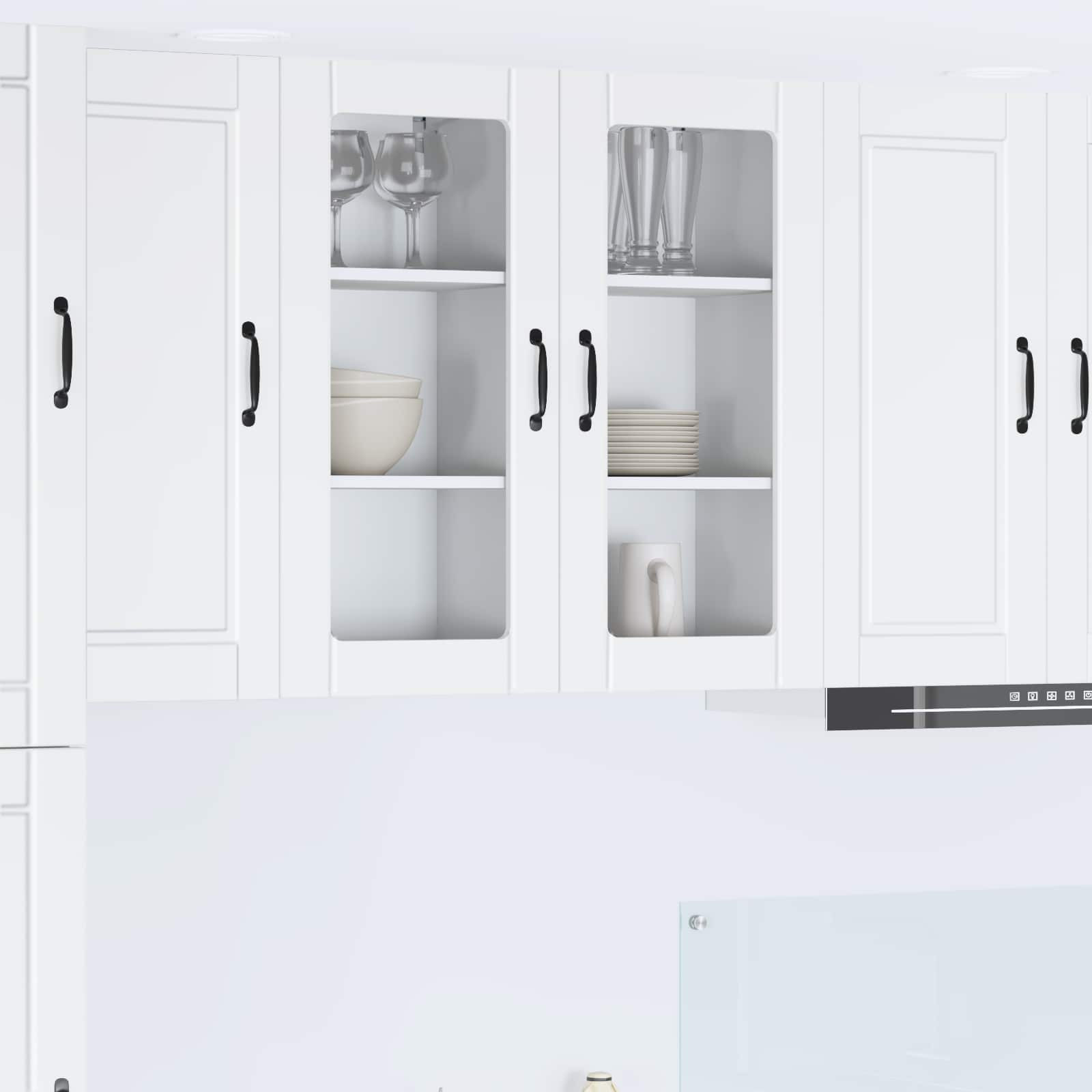 vidaXL Wandglas-Schrank PORTO 2 pcs Weiß 40 x 31 x 80 cm Holzwerkstoff