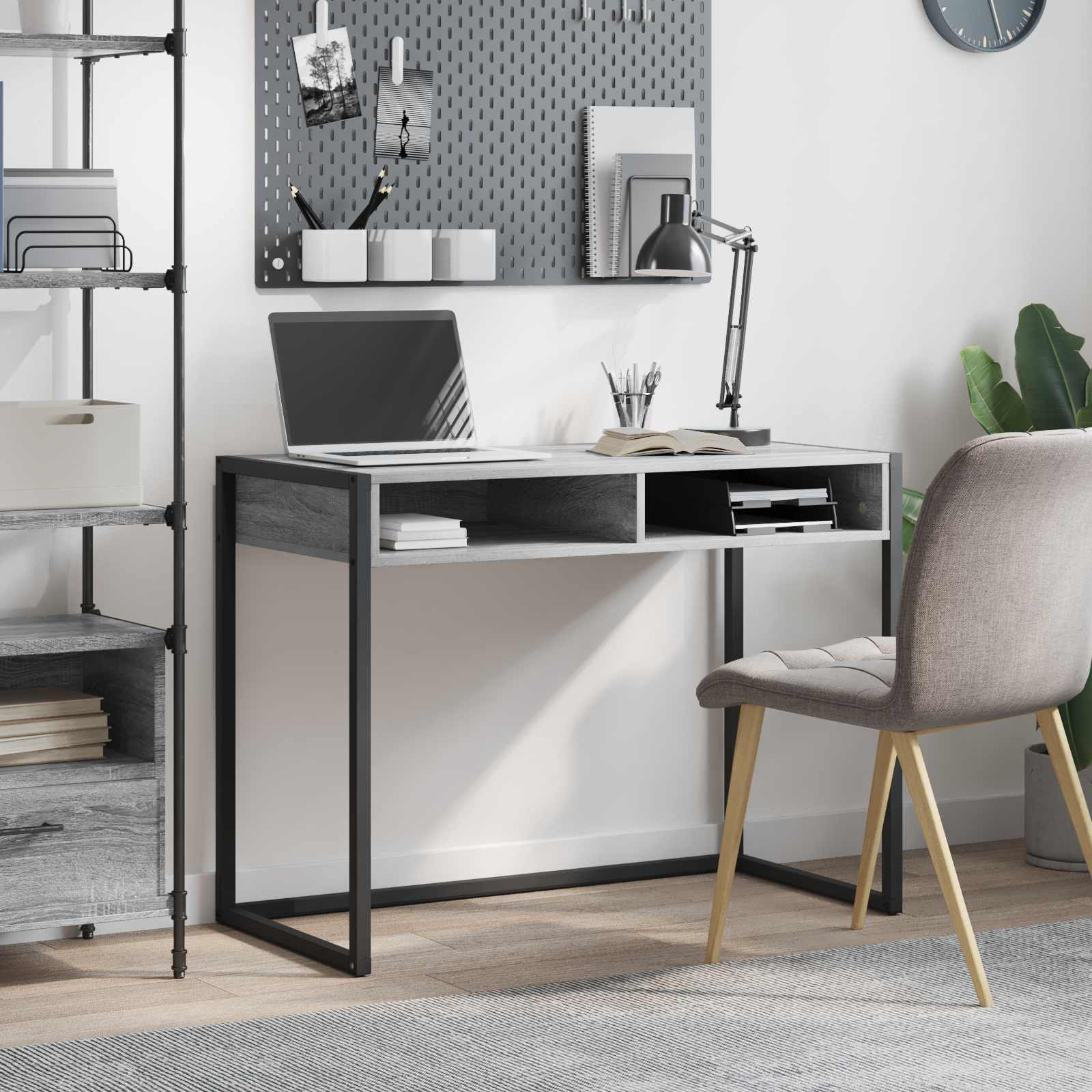 vidaXL Schreibtisch Graues Sonoma 100 x 50 x 75 cm Holzwerkstoff