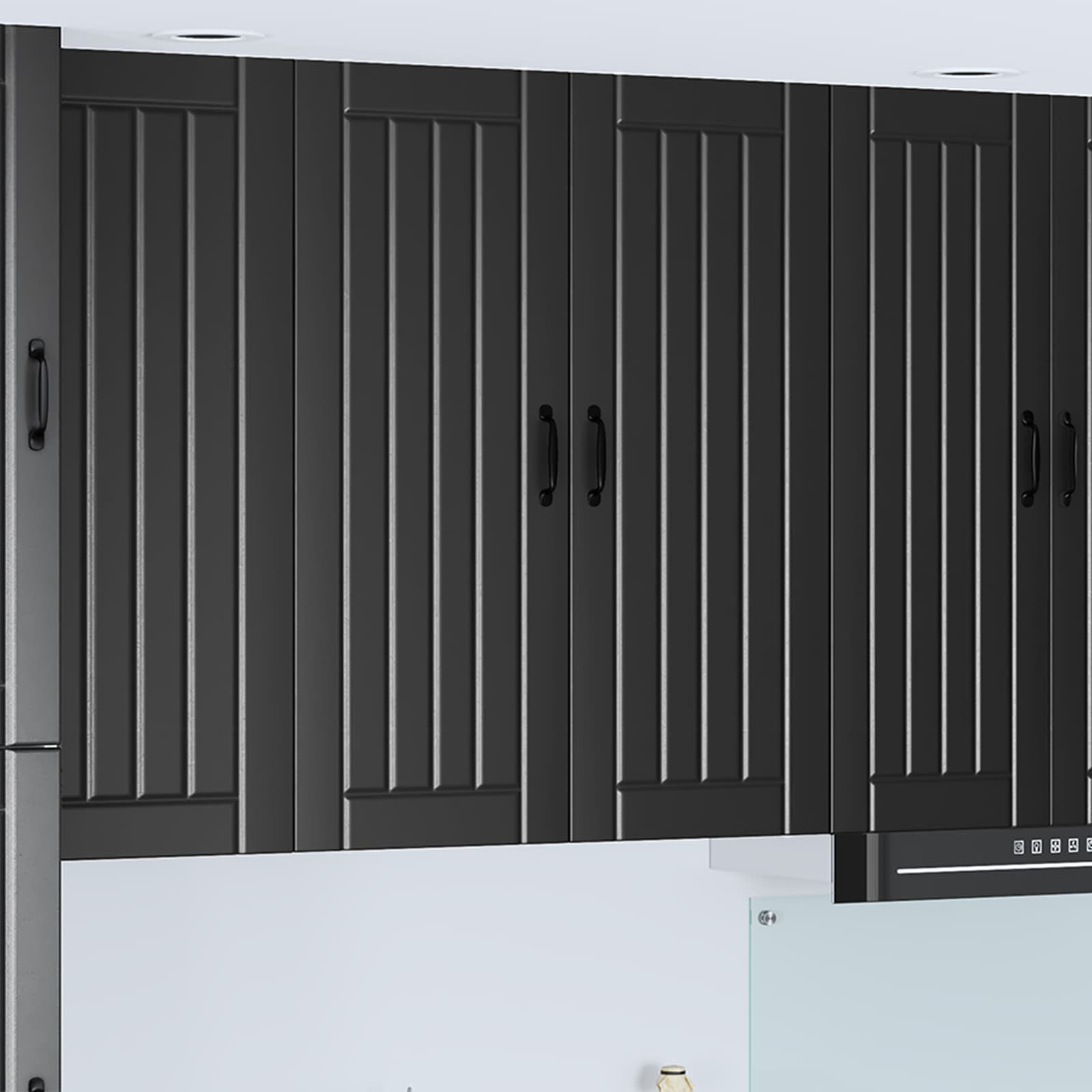 vidaXL Wandschrank LUCCA Schwarz 80 x 31 x 100 cm Holzwerkstoff