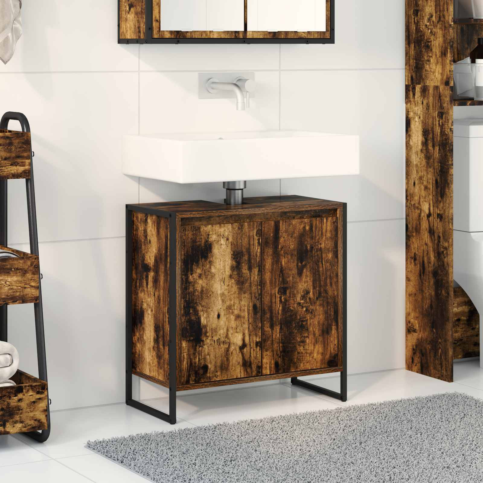 vidaXL Badezimmerschrank Raucharbe 60 x 30 x 60 cm Holzwerkstoff