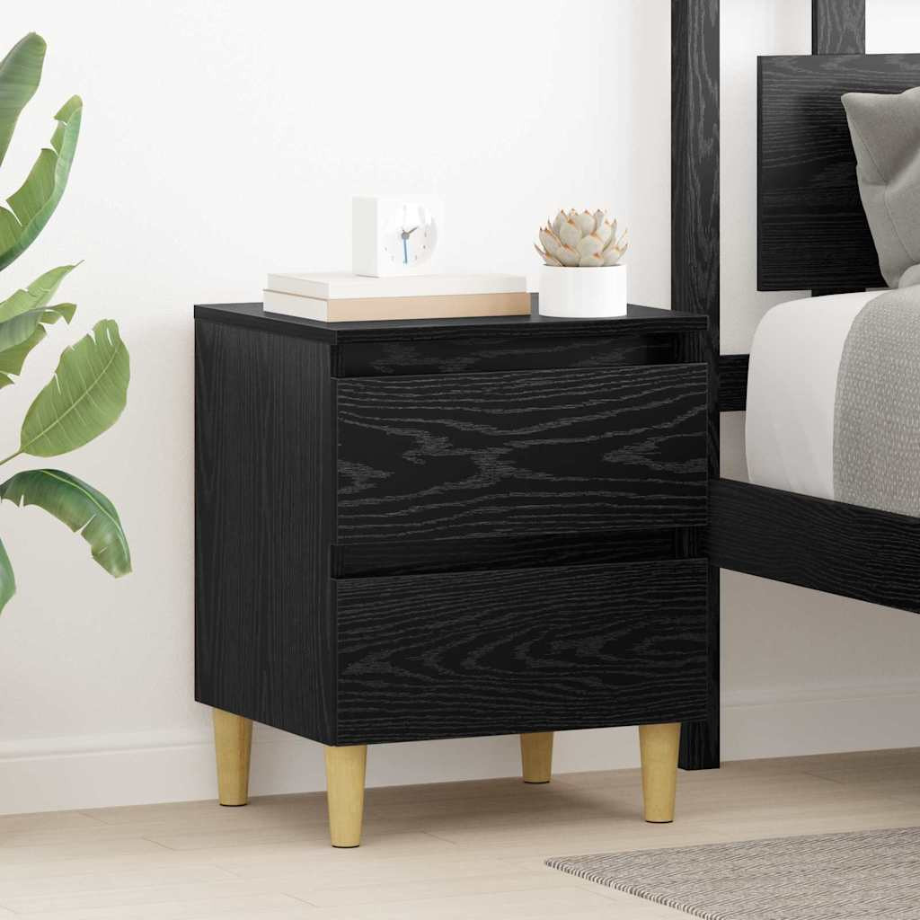 vidaXL Bettschrank Schwarz Eichen-Optik 40 x 35 x 50 cm Holzwerkstoff