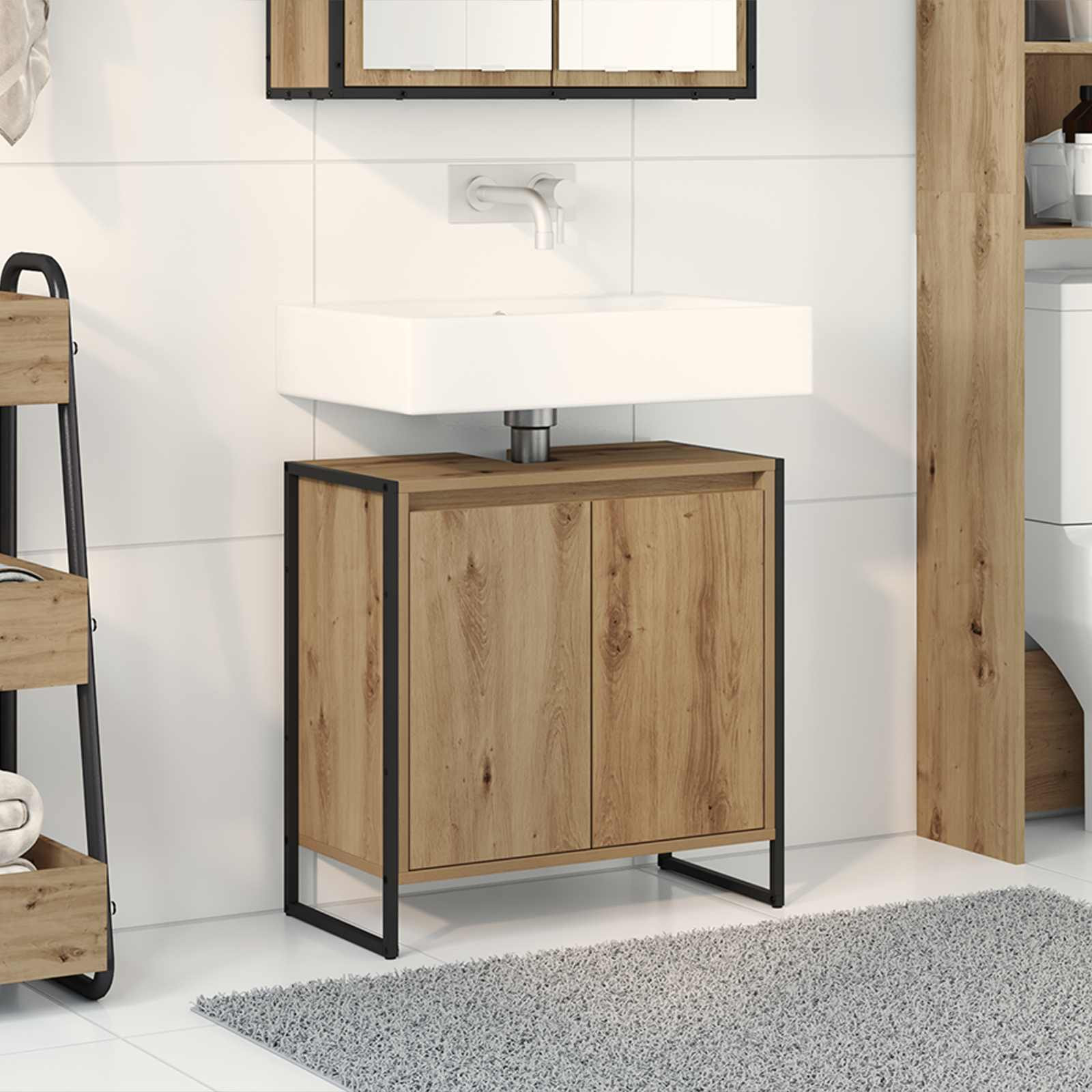 vidaXL Badezimmerschrank Kunsthandwerk Eiche 60 x 30 x 60 cm