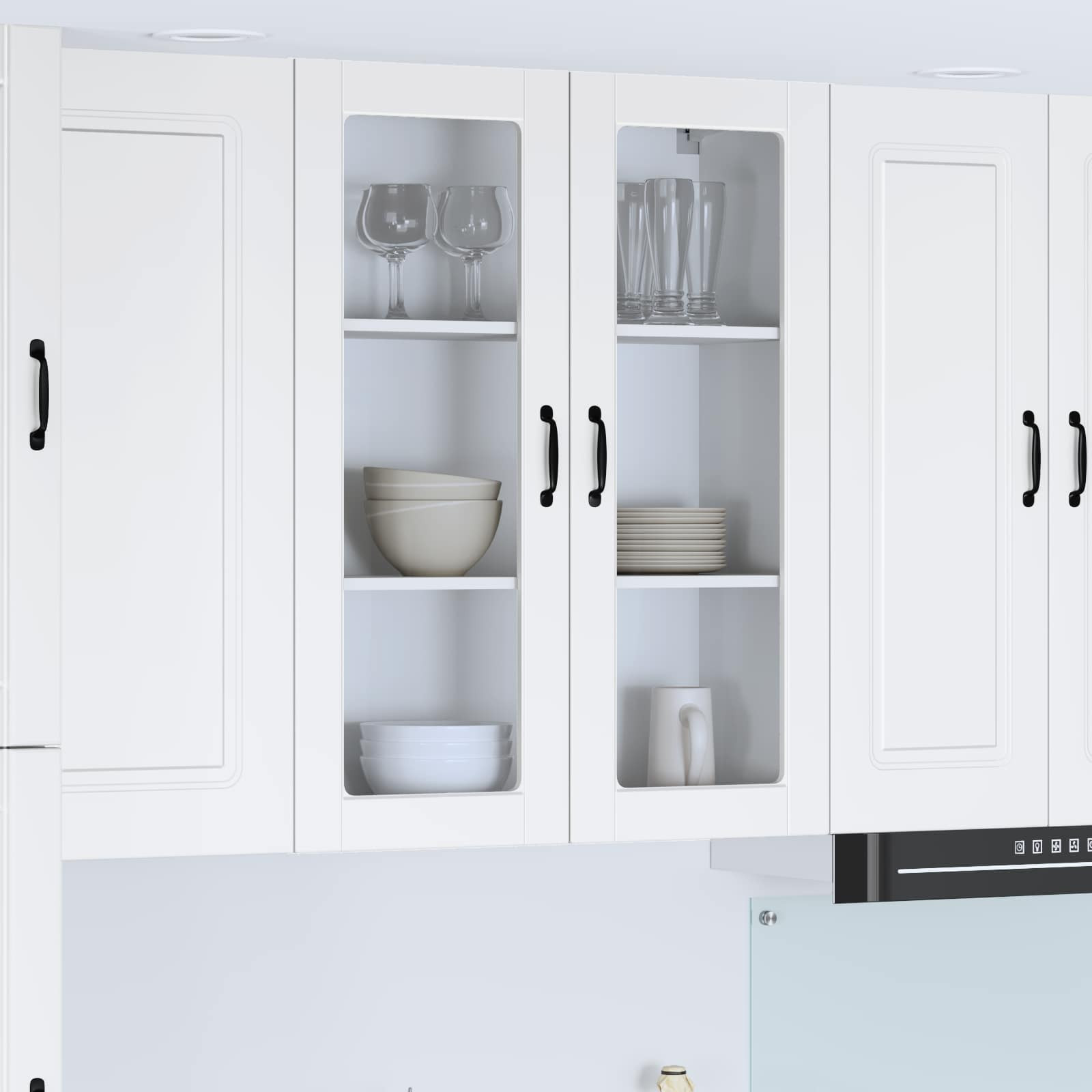 vidaXL Wandglas-Schrank LUCCA Weiß 80 x 31 x 100 cm Holzwerkstoff