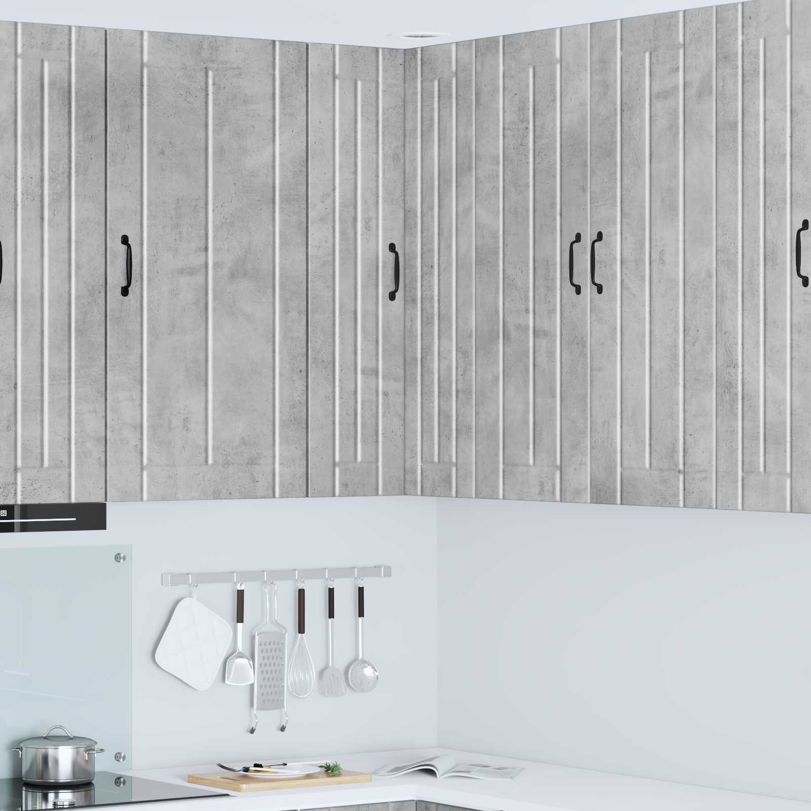 vidaXL Wand-Eckschrank LUCCA Betongrau 57 x 57 x 100 cm Holzwerkstoff