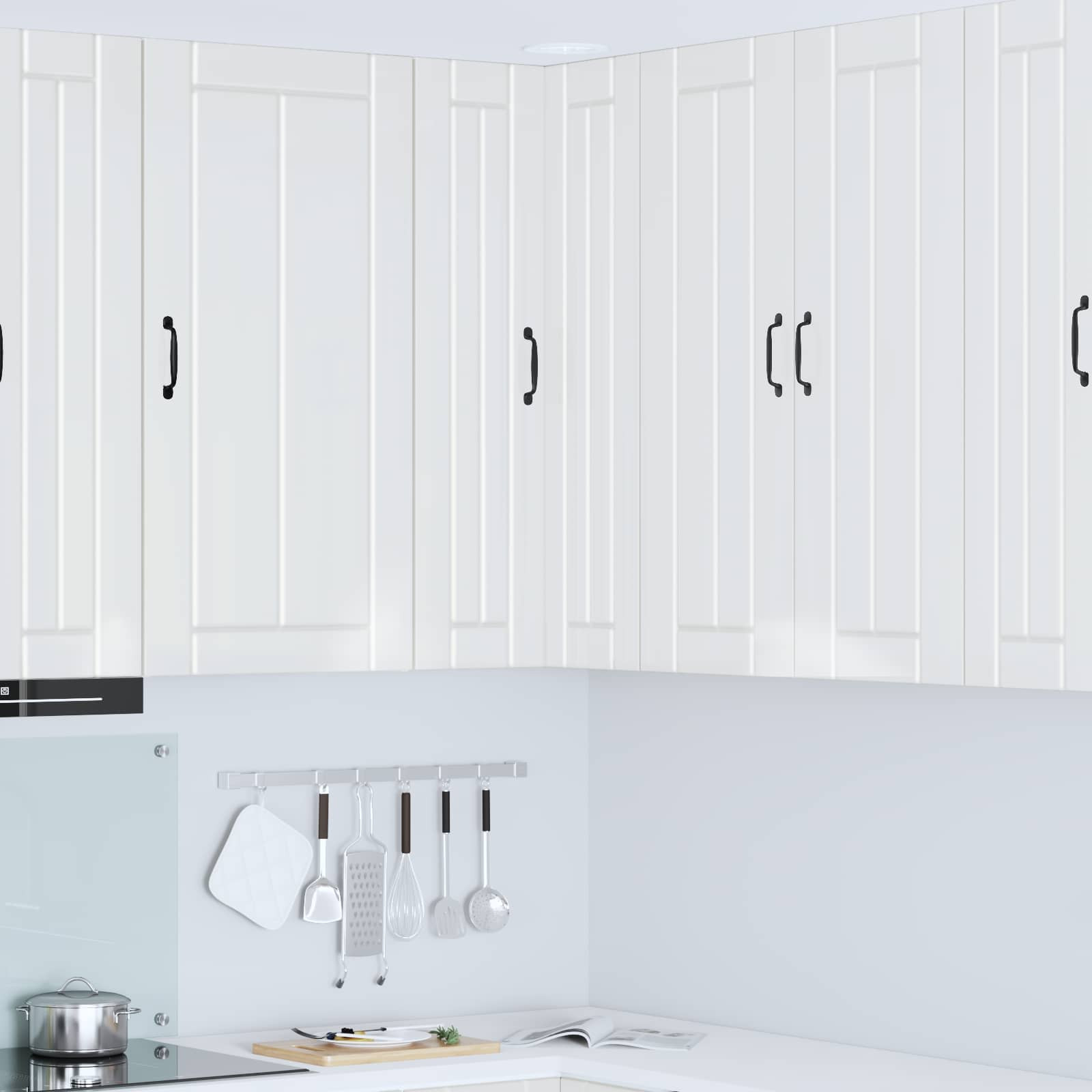 vidaXL Wand-Eckschrank LUCCA Hochglanz Weiß 57 x 57 x 100 cm