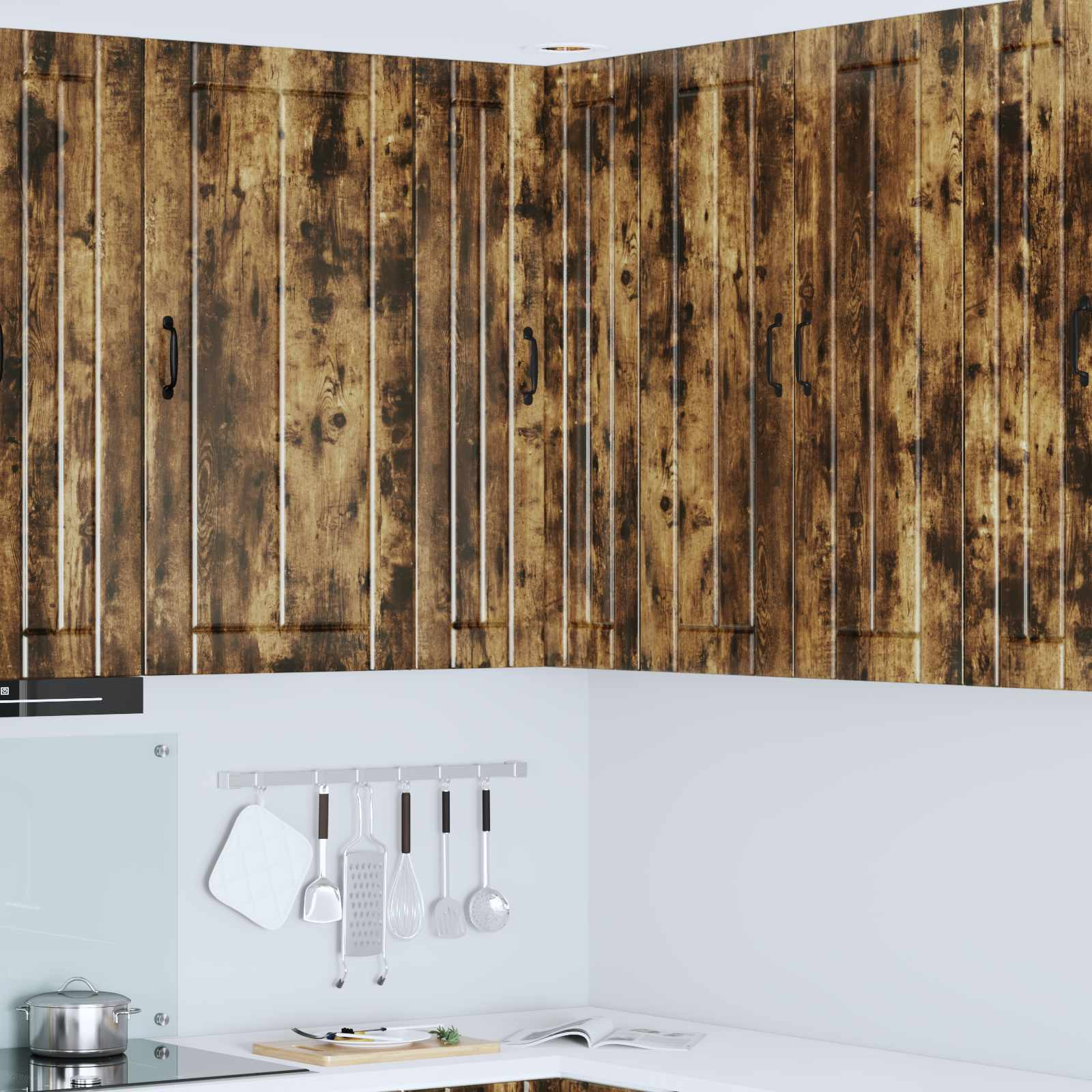 vidaXL Wand-Eckschrank LUCCA Geräucherte Eiche 57 x 57 x 100 cm