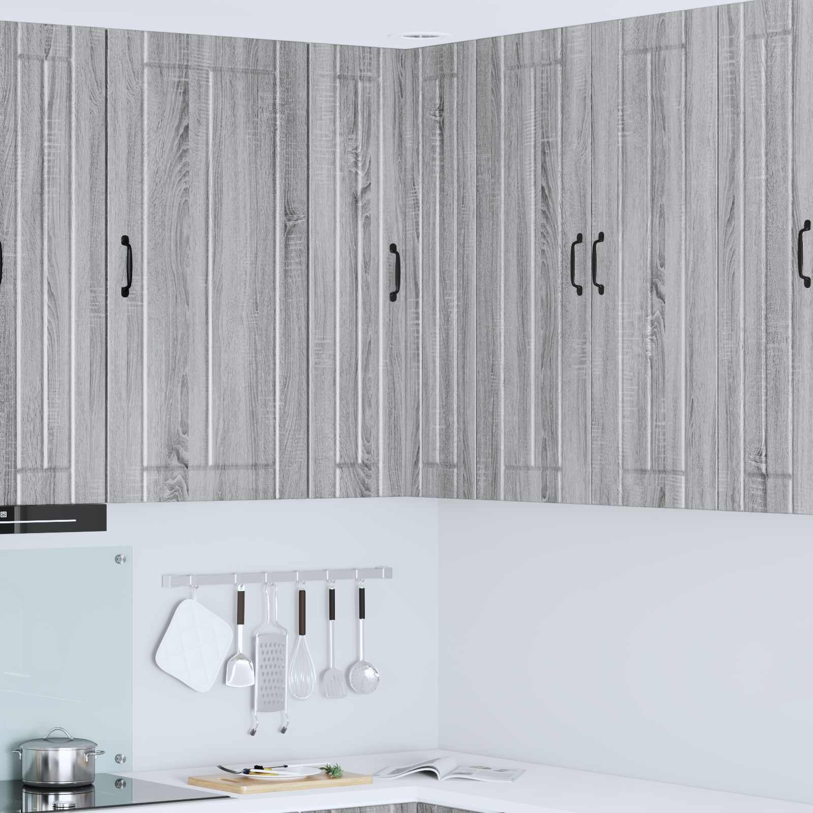 vidaXL Wand-Eckschrank LUCCA Graues Sonoma 57 x 57 x 100 cm