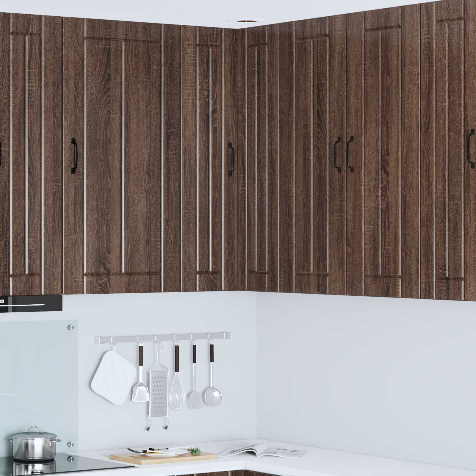 vidaXL Wand-Eckschrank LUCCA Brauneiche 57 x 57 x 100 cm Holzwerkstoff