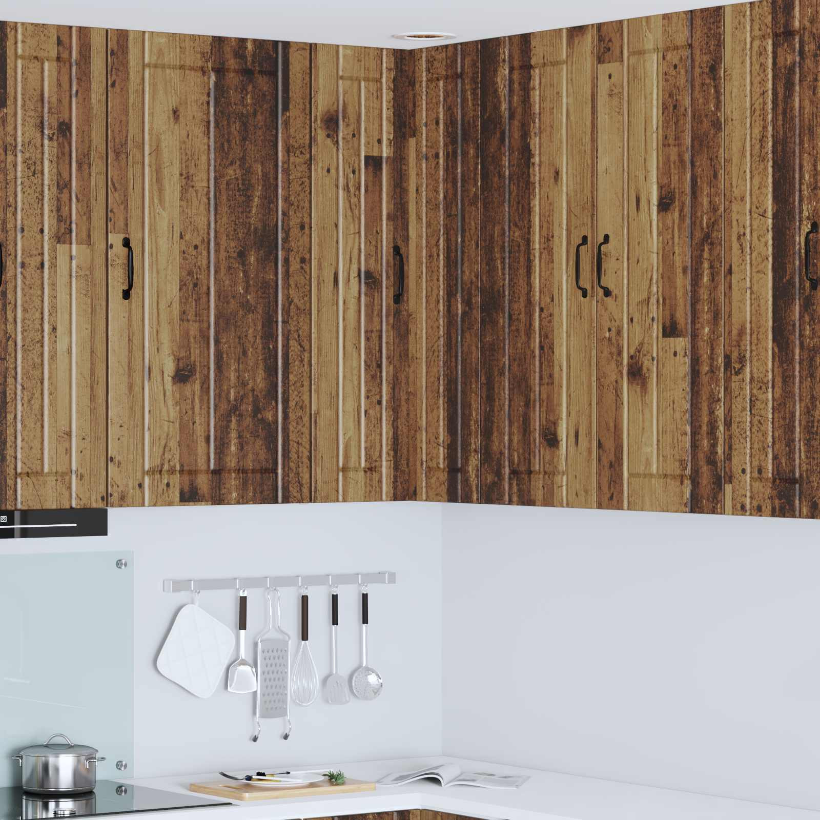 vidaXL Wand-Eckschrank LUCCA Altholz 57 x 57 x 100 cm Holzwerkstoff