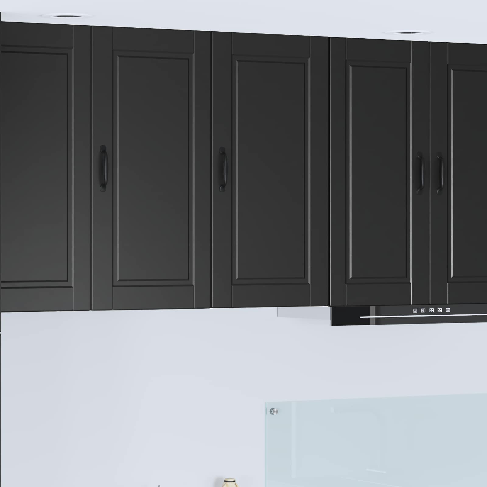 vidaXL Wandschrank PORTO Schwarz 40 x 31 x 80 cm Holzwerkstoff