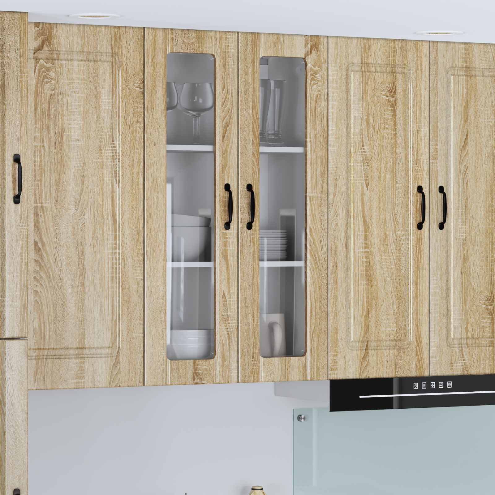 vidaXL Wandglas-Schrank LUCCA Sonoma-Eiche 60 x 31 x 100 cm