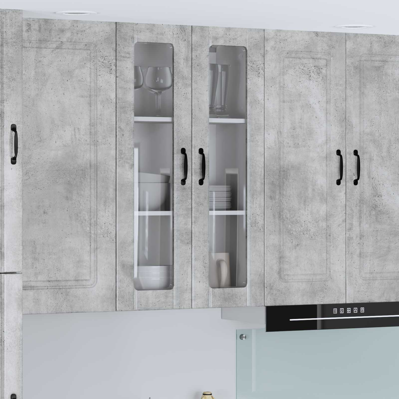 vidaXL Wandglas-Schrank LUCCA Betongrau 60 x 31 x 100 cm Holzwerkstoff