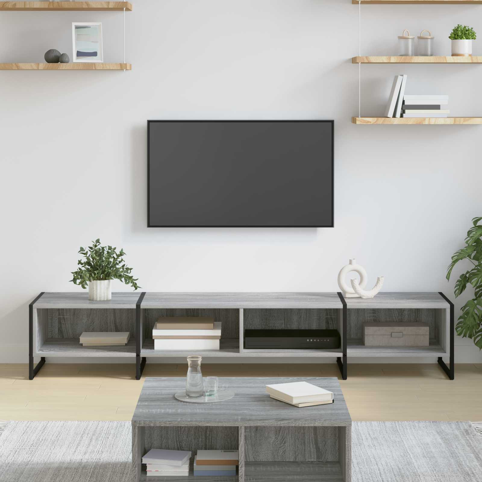 vidaXL TV-Schränk Graues Sonoma 170,5 x 36 x 30,5 cm Holzwerkstoff