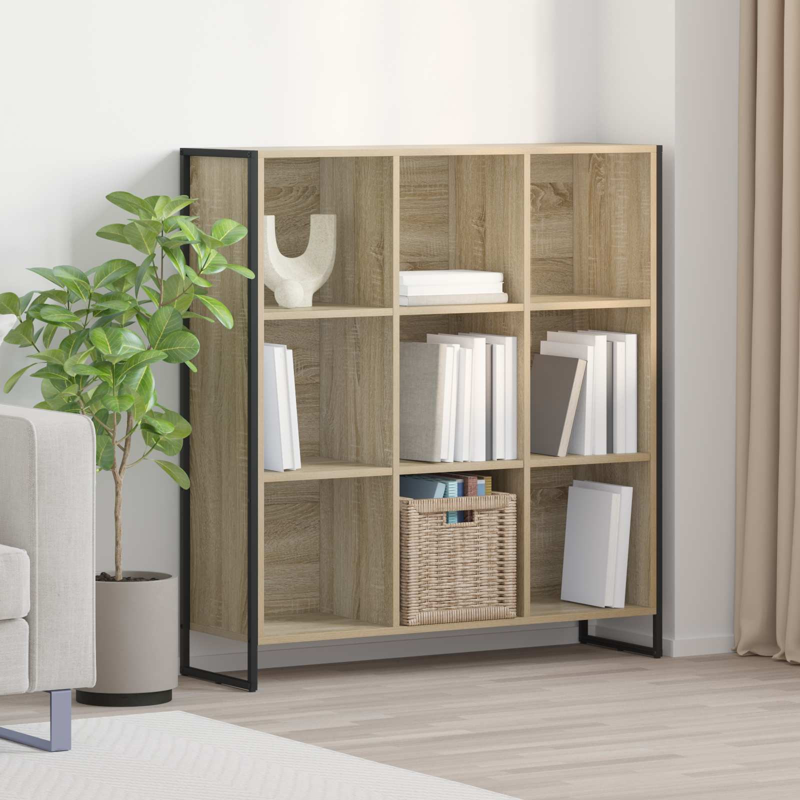 vidaXL Bücherregal Sonoma 99,5 x 30 x 108,5 cm Holzwerkstoff