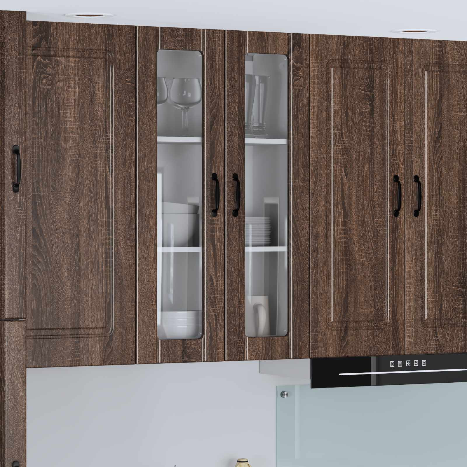 vidaXL Wandglas-Schrank LUCCA Brauneiche 60 x 31 x 100 cm