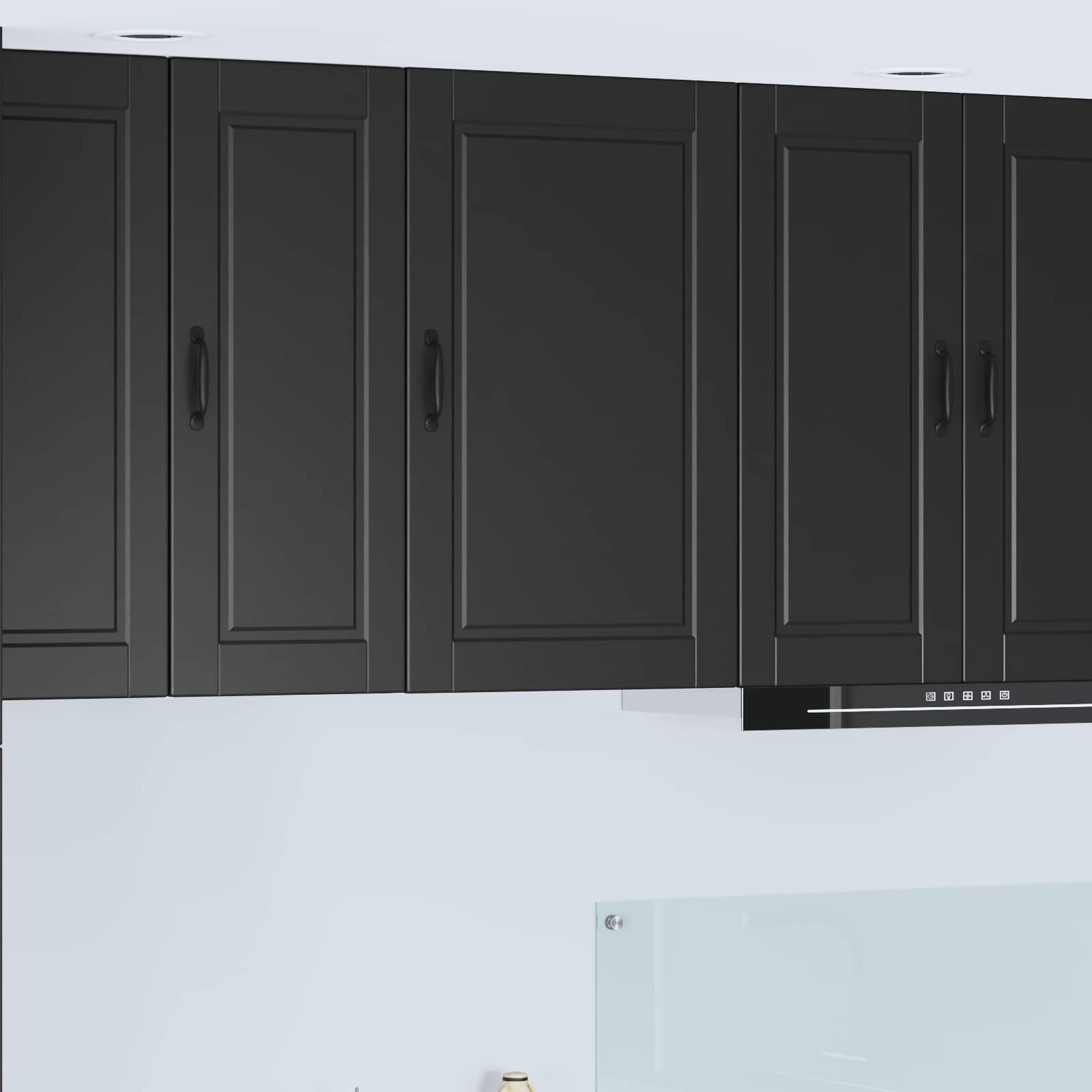 vidaXL Wandschrank PORTO Schwarz 50 x 31 x 80 cm Holzwerkstoff