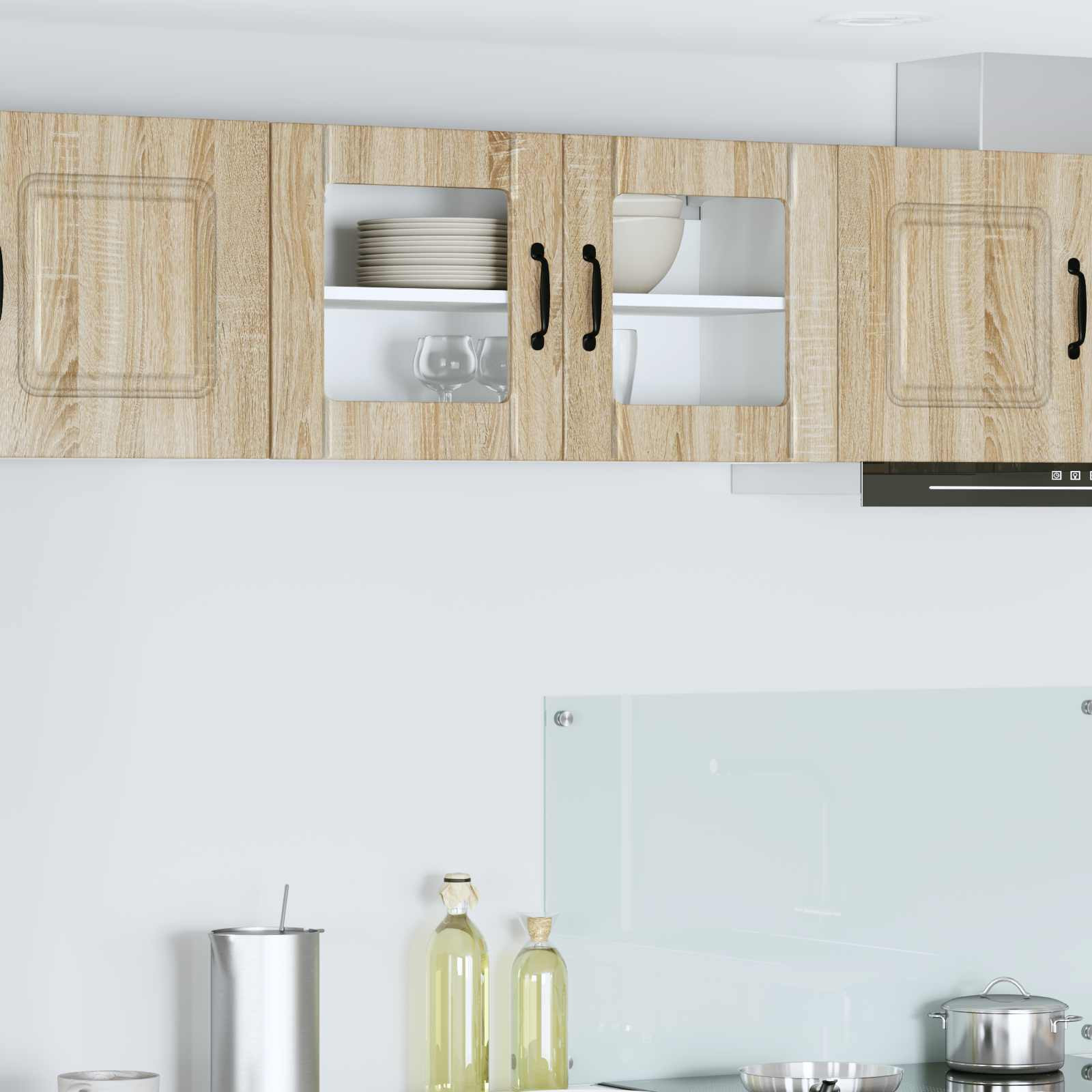 vidaXL Wandglas-Schrank LUCCA Sonoma-Eiche 80 x 31 x 40 cm