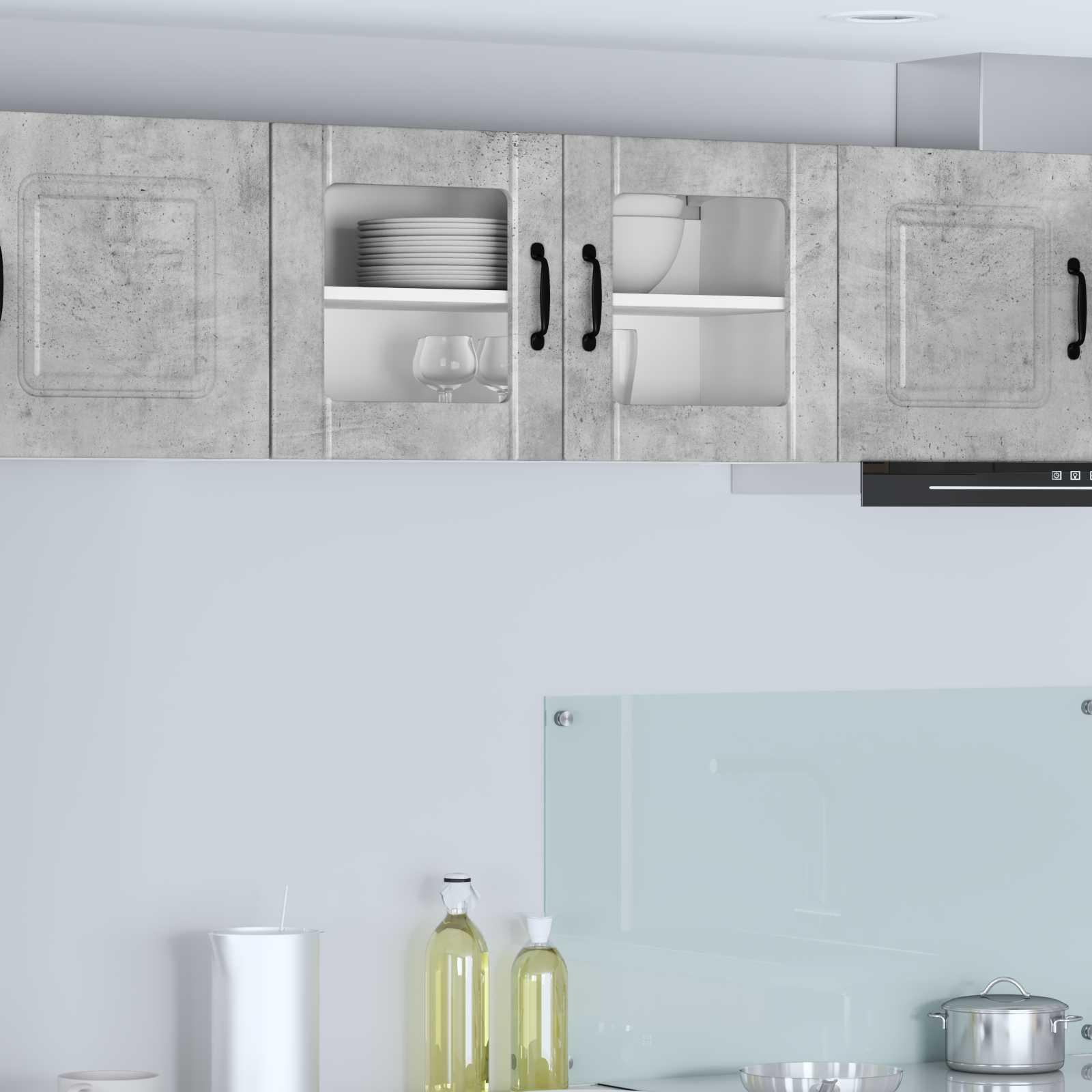 vidaXL Wandglas-Schrank LUCCA Betongrau 80 x 31 x 40 cm Holzwerkstoff