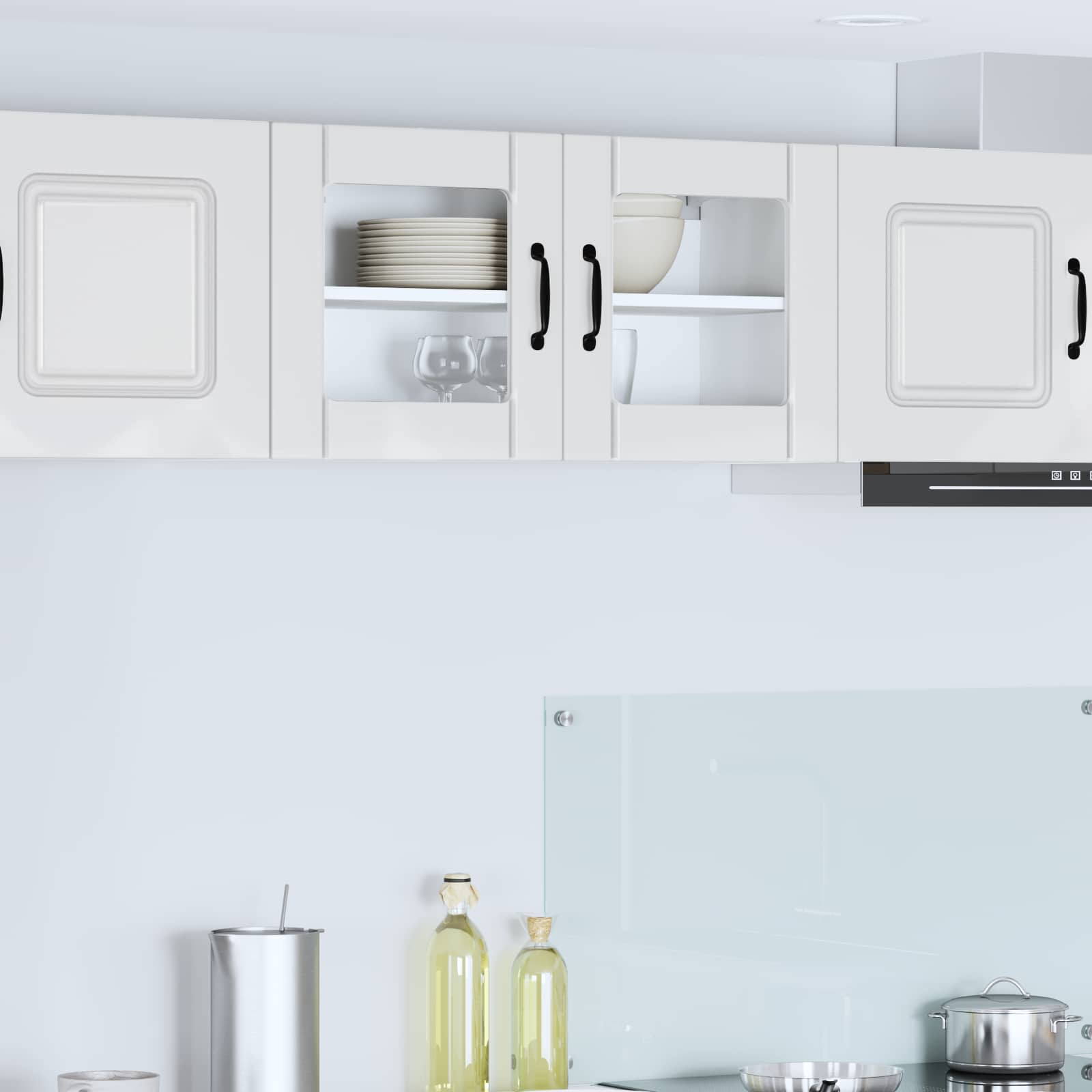 vidaXL Wandglas-Schrank LUCCA Hochglanz Weiß 80 x 31 x 40 cm
