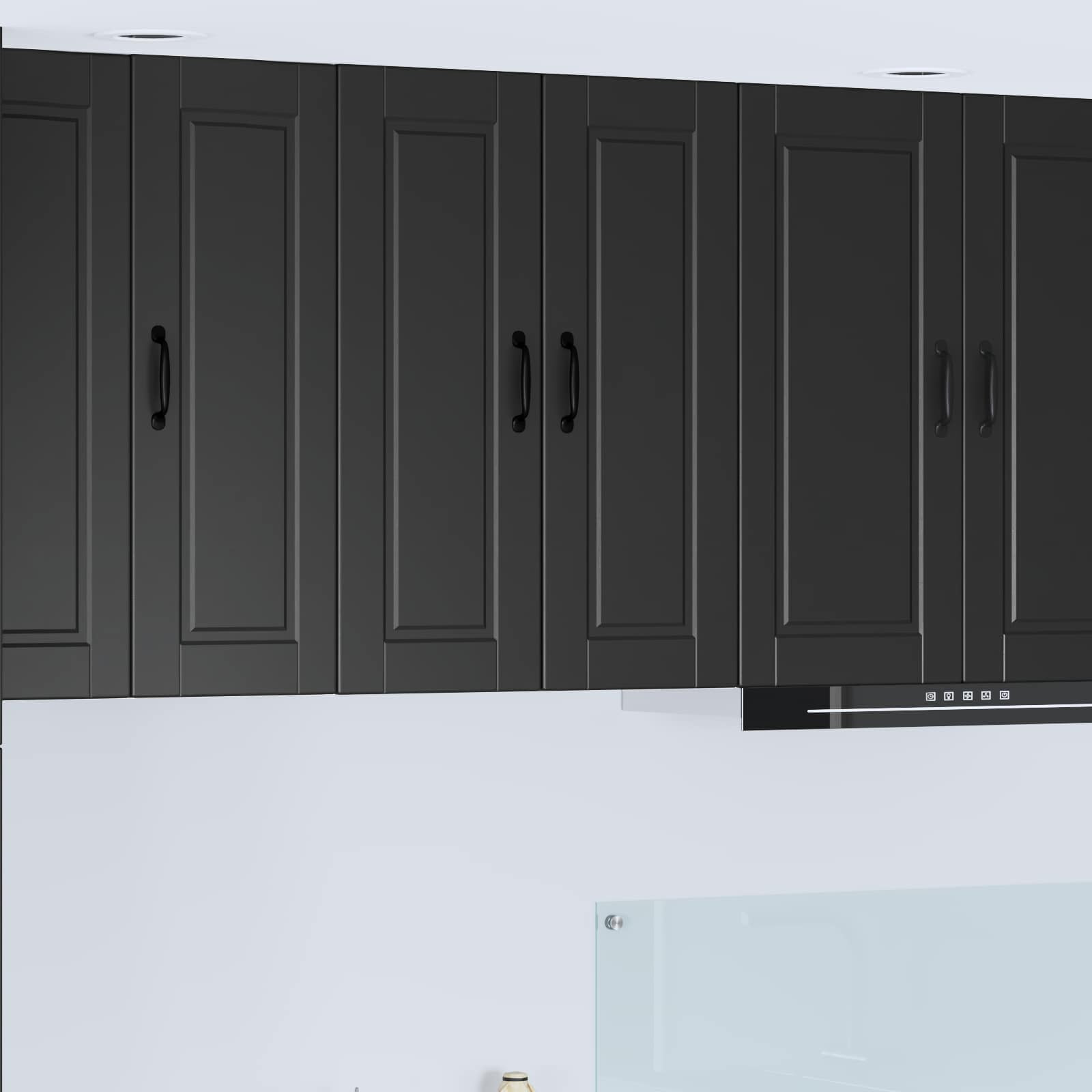 vidaXL Wandschrank PORTO Schwarz 60 x 31 x 80 cm Holzwerkstoff