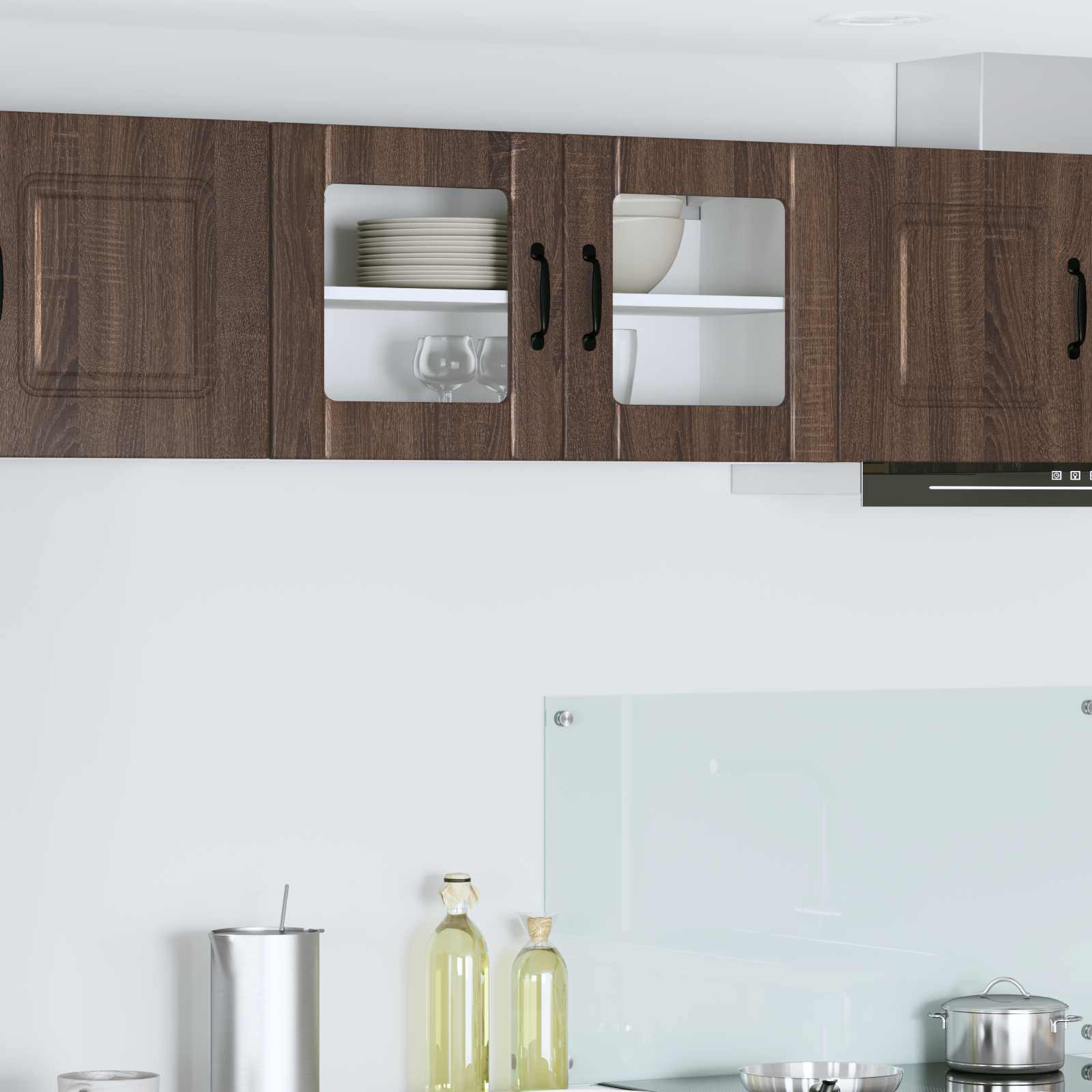 vidaXL Wandglas-Schrank LUCCA Brauneiche 80 x 31 x 40 cm Holzwerkstoff