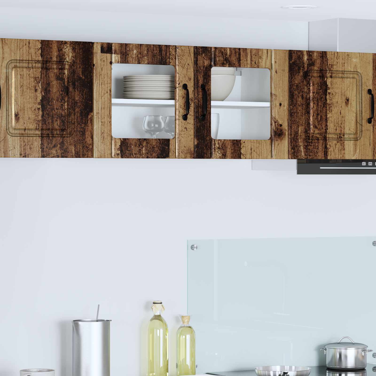 vidaXL Wandglas-Schrank LUCCA Altholz 80 x 31 x 40 cm Holzwerkstoff