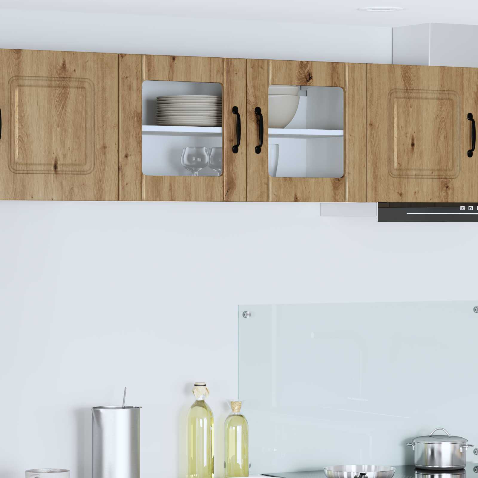 vidaXL Wandglas-Schrank LUCCA Artisan-Eiche 80 x 31 x 40 cm
