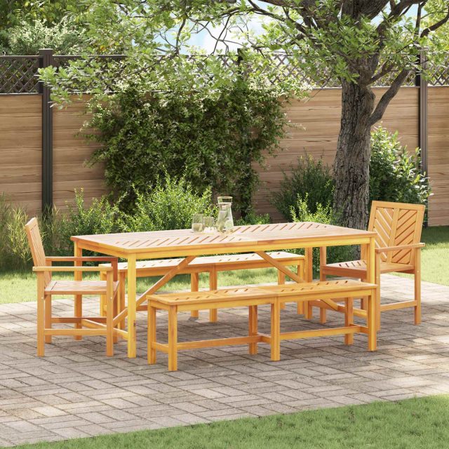 vidaXL Garten Essgruppe 5 Stk. Braun Massivholz Akazie