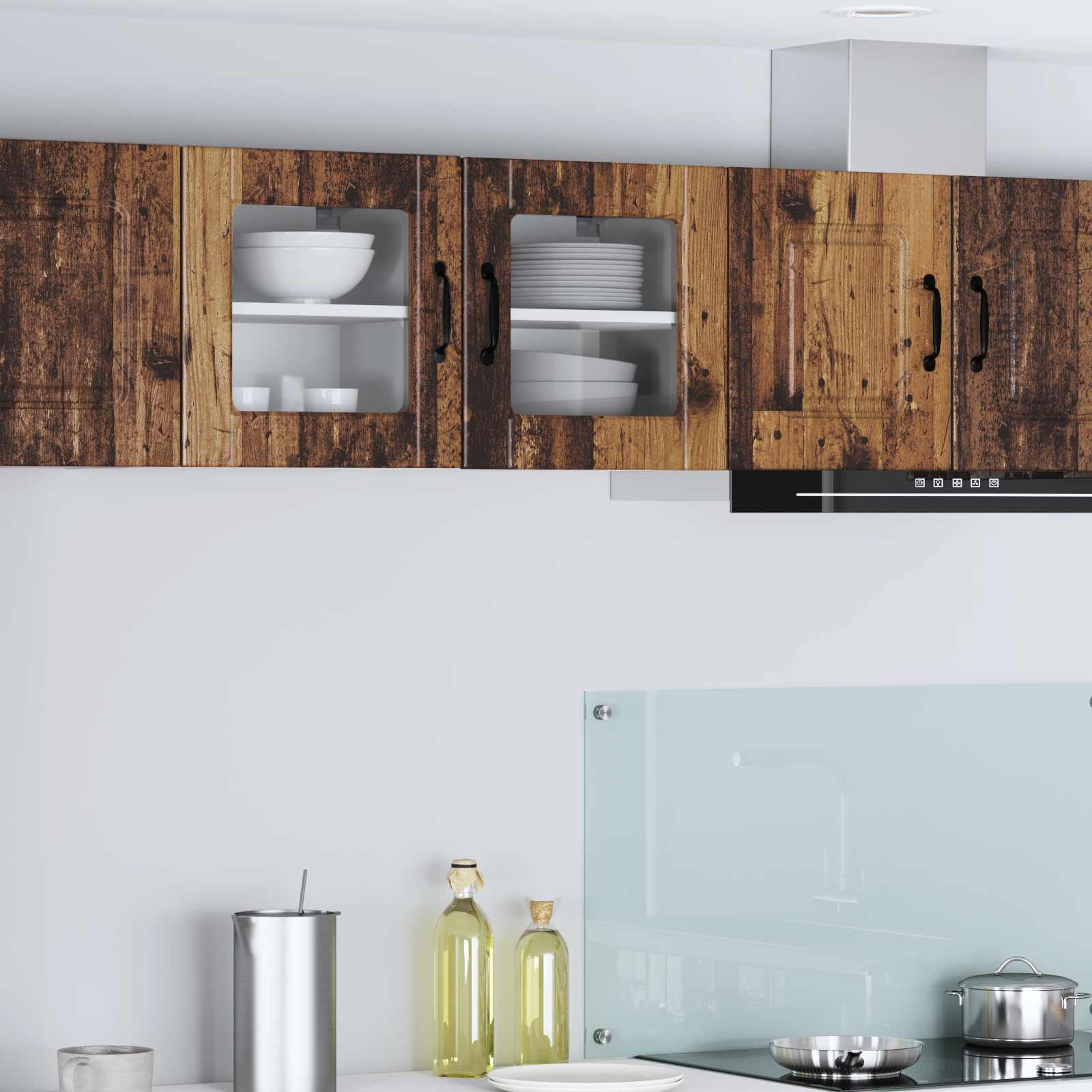 vidaXL Wandglas-Schrank PORTO Altholz 40 x 31 x 40 cm Holzwerkstoff