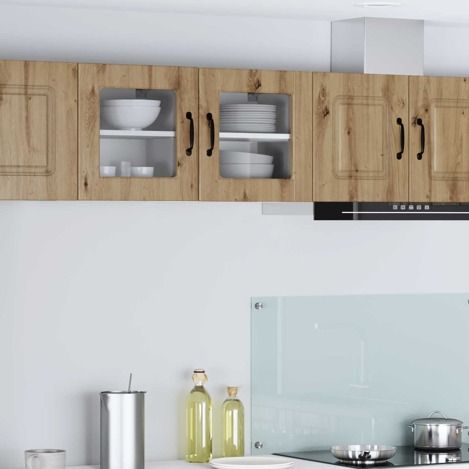 vidaXL Wandglas-Schrank PORTO Artisan-Eiche 40 x 31 x 40 cm