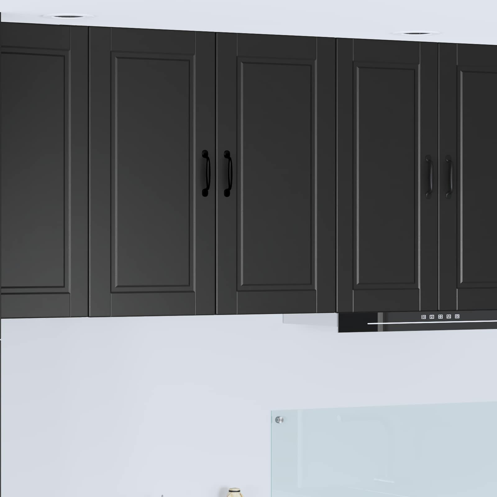 vidaXL Wandschrank PORTO Schwarz 80 x 31 x 80 cm Holzwerkstoff