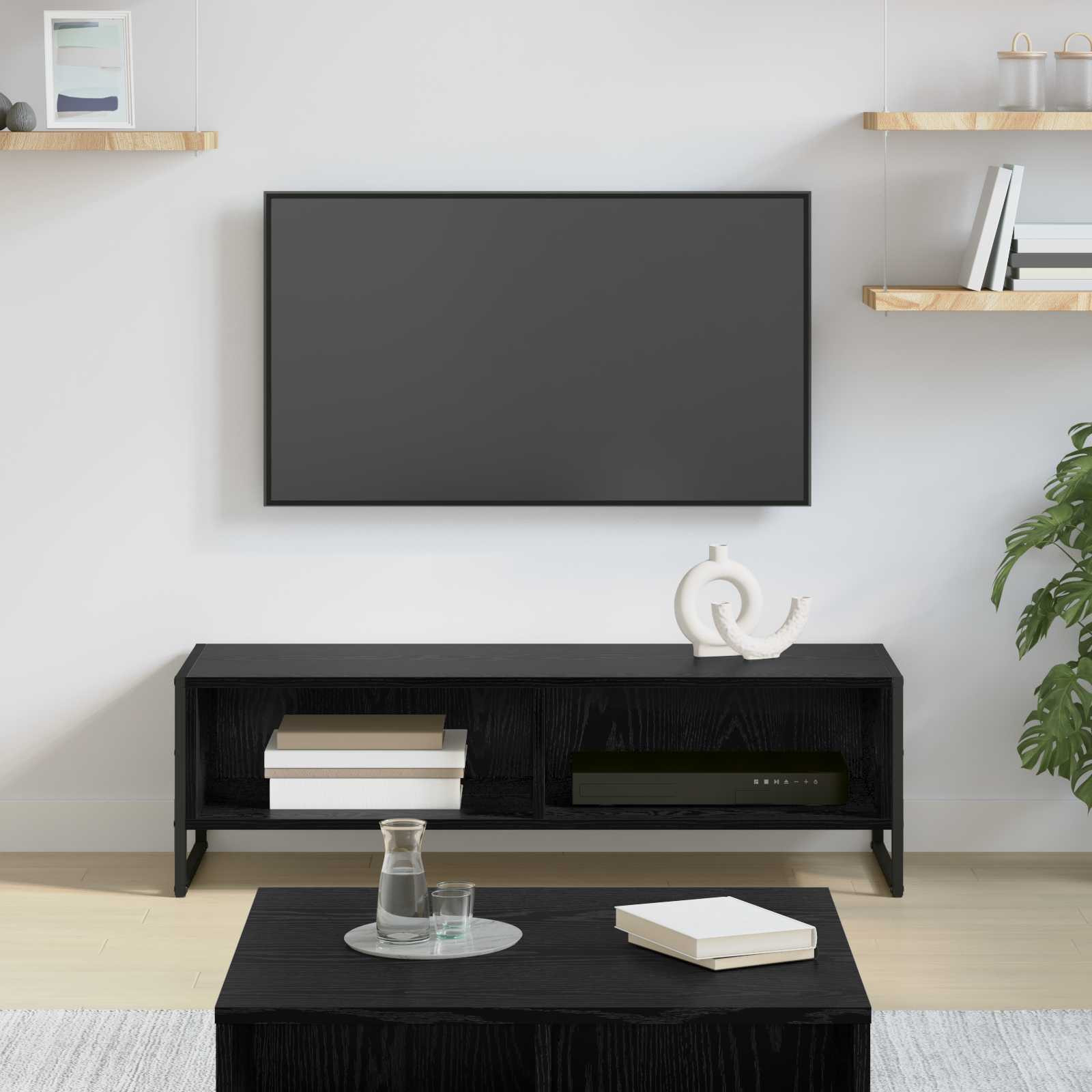 vidaXL TV-Schränk 100 x 36,5 x 30,5 cm Schwarz Eichen-Optik